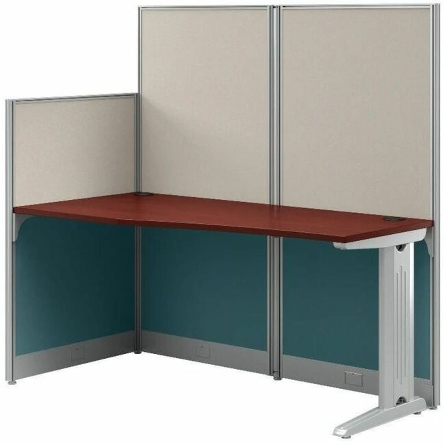 Bush Business Furniture Office in an Hour 65inW x 33inD Straight Cubicle Desk, Hansen Cherry, Standard Delivery