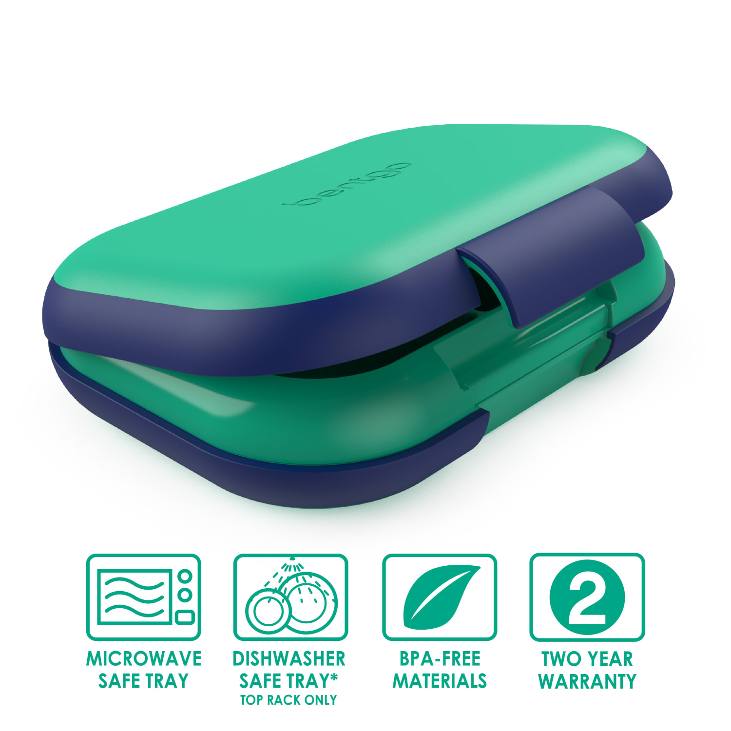 Bentgo Kids Chill Lunch Box, 2inH x 6-1/2inW x 9inD, Green/Navy - Image 5
