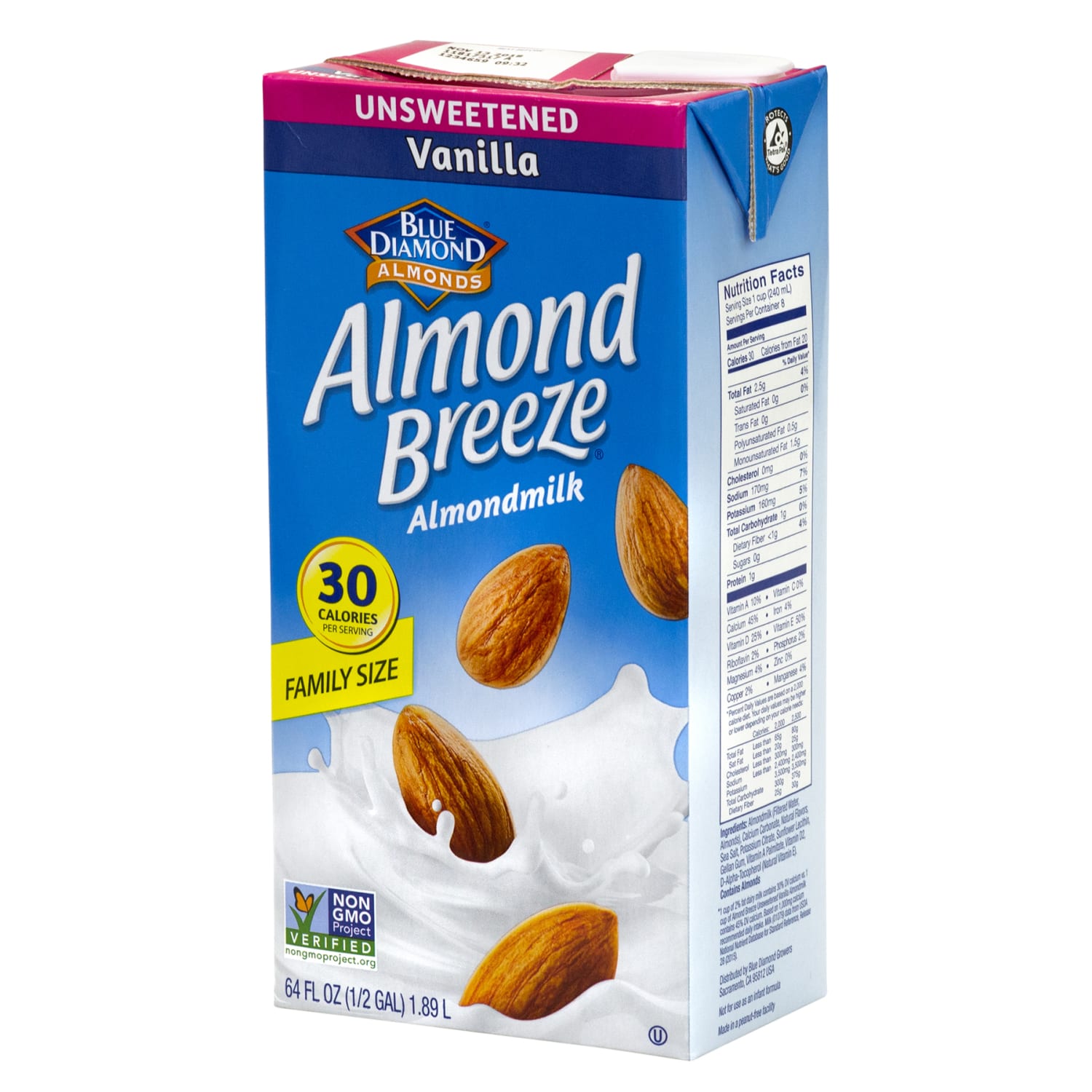 Blue Diamond Almond Breeze Unsweetened Almond Milk, Vanilla, 64 Fl Oz, Pack Of 2 Cartons - Image 4