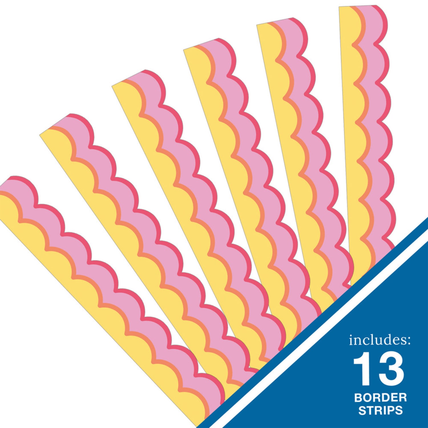 Carson Dellosa Education Scalloped Border, Happily Ever Elementary Retro Remix Warm Waves, 39 Feet Per Pack, Set Of 6 Packs - Image 5