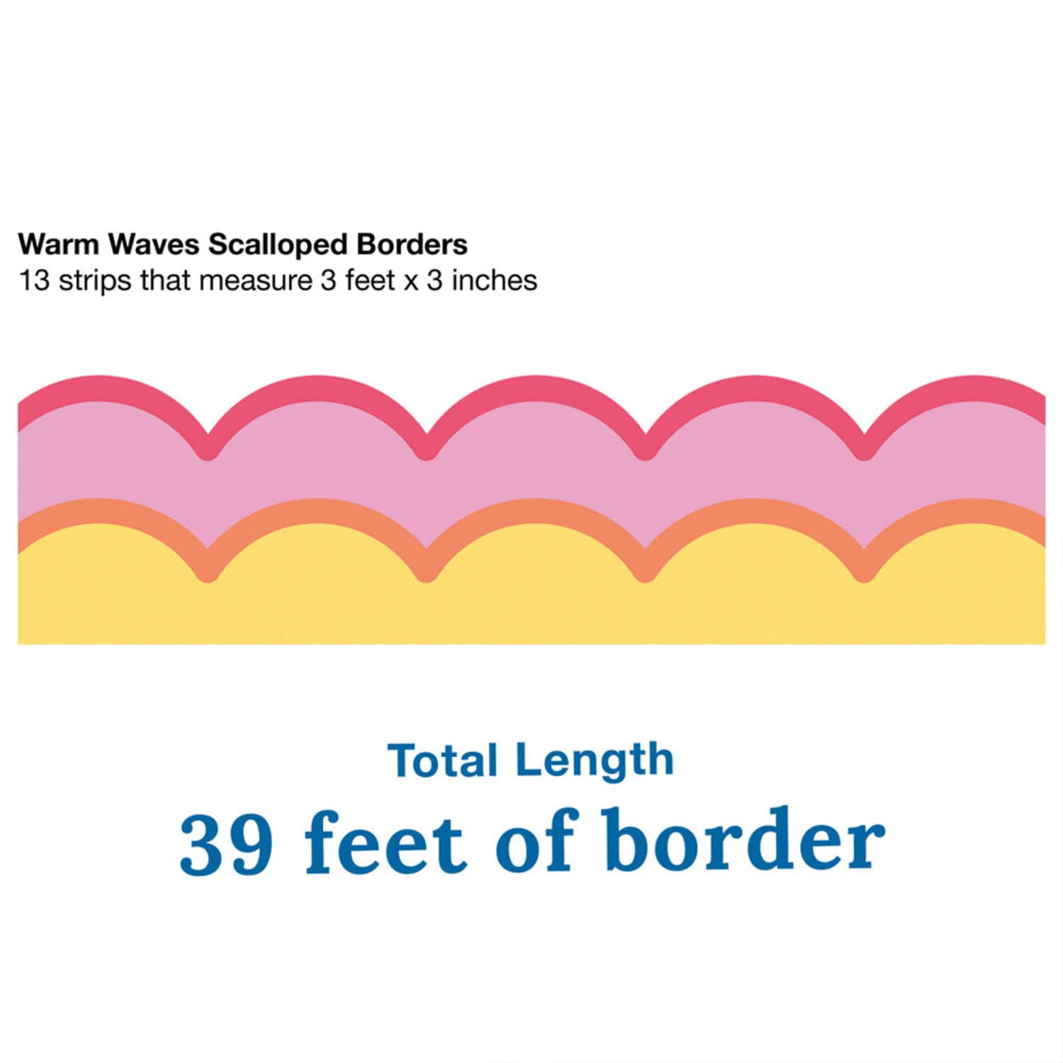 Carson Dellosa Education Scalloped Border, Happily Ever Elementary Retro Remix Warm Waves, 39 Feet Per Pack, Set Of 6 Packs - Image 6