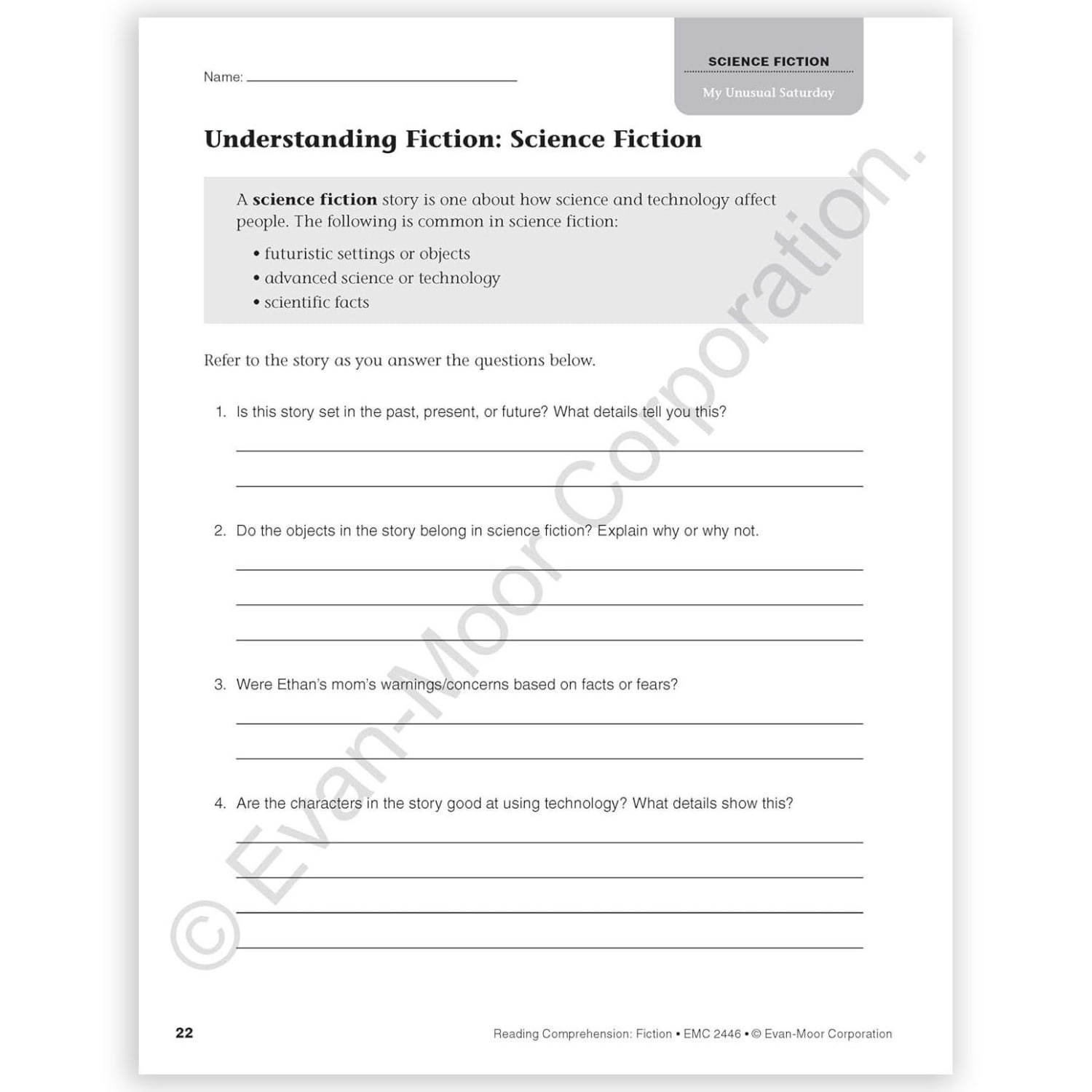 Evan-Moor Educational Publishers Reading Comprehension: Fiction, Grade 6 - Image 6