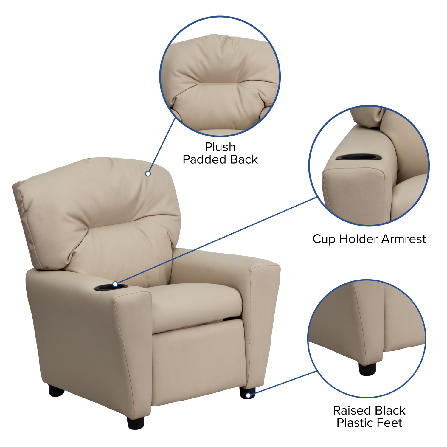Flash Furniture Contemporary Kids Vinyl Recliner Accent Chair With Cup Holder Beige PopularChairscom Flash Furniture Contemporary Kids Vinyl Recliner Accent Chair With Cup Holder Beige PopularChairscom