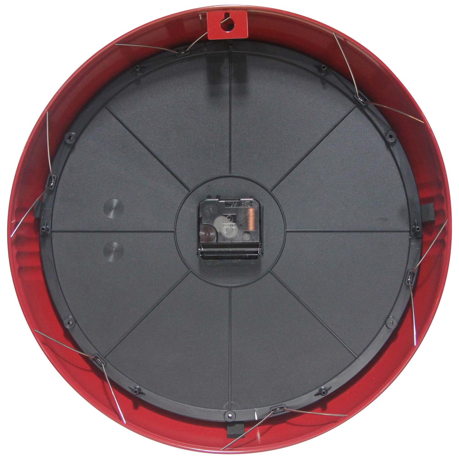 Infinity Instruments Round Retro Wall Clock, 15in, Red - Image 4