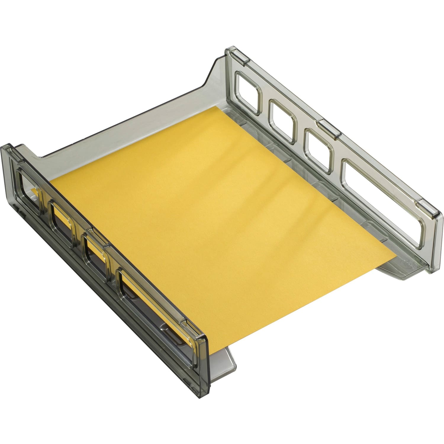 OIC Front-Loading Stackable Desk Tray, Letter Size, Smoke - Image 4