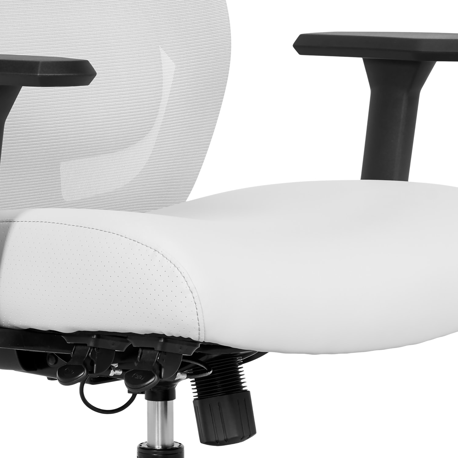 Serta SitTrue Ridgefield Ergonomic Mesh/Vegan Leather High-Back Task Chair, 51% Recycled, White/Black - Image 10