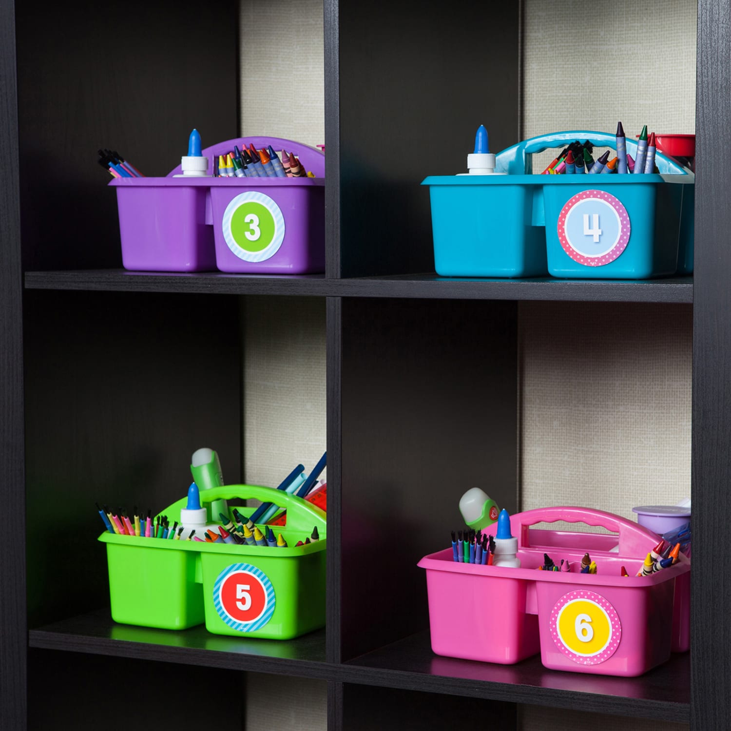 Teacher Created Resources Plastic Storage Caddies, 5-1/4inH x 9-1/4inW x 9inD, Lime, Pack Of 6 Caddies - Image 5