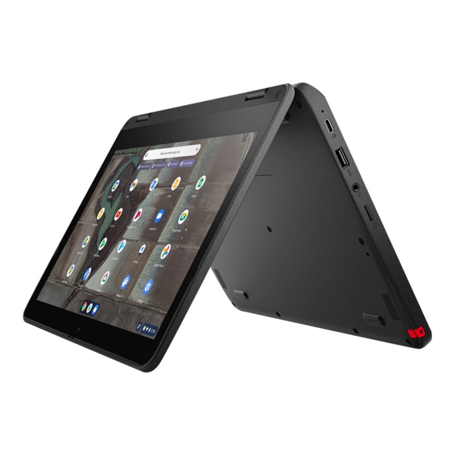 Lenovo 500e Chromebook Gen 3 82JB0000US LTE Advanced 11.6in Touchscreen Convertible 2 in 1 Chromebook - HD - 1366 x 768 - Intel Celeron N5100 Quad-core (4 Core) 1.10 GHz - 4 GB Total RAM - 32 GB Flash Memory - Gray - Intel Chip - ChromeOS - Image 3