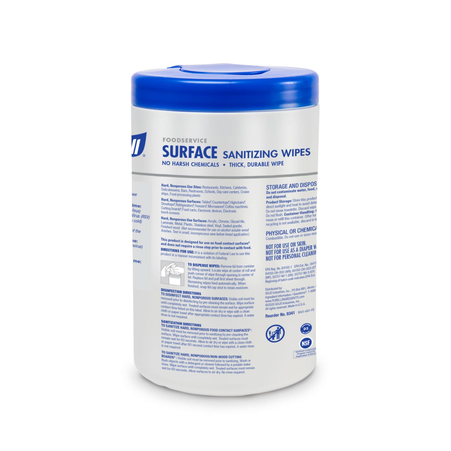 Purell Foodservice Surface Sanitizing Wipes, 110 Wipes - Image 3