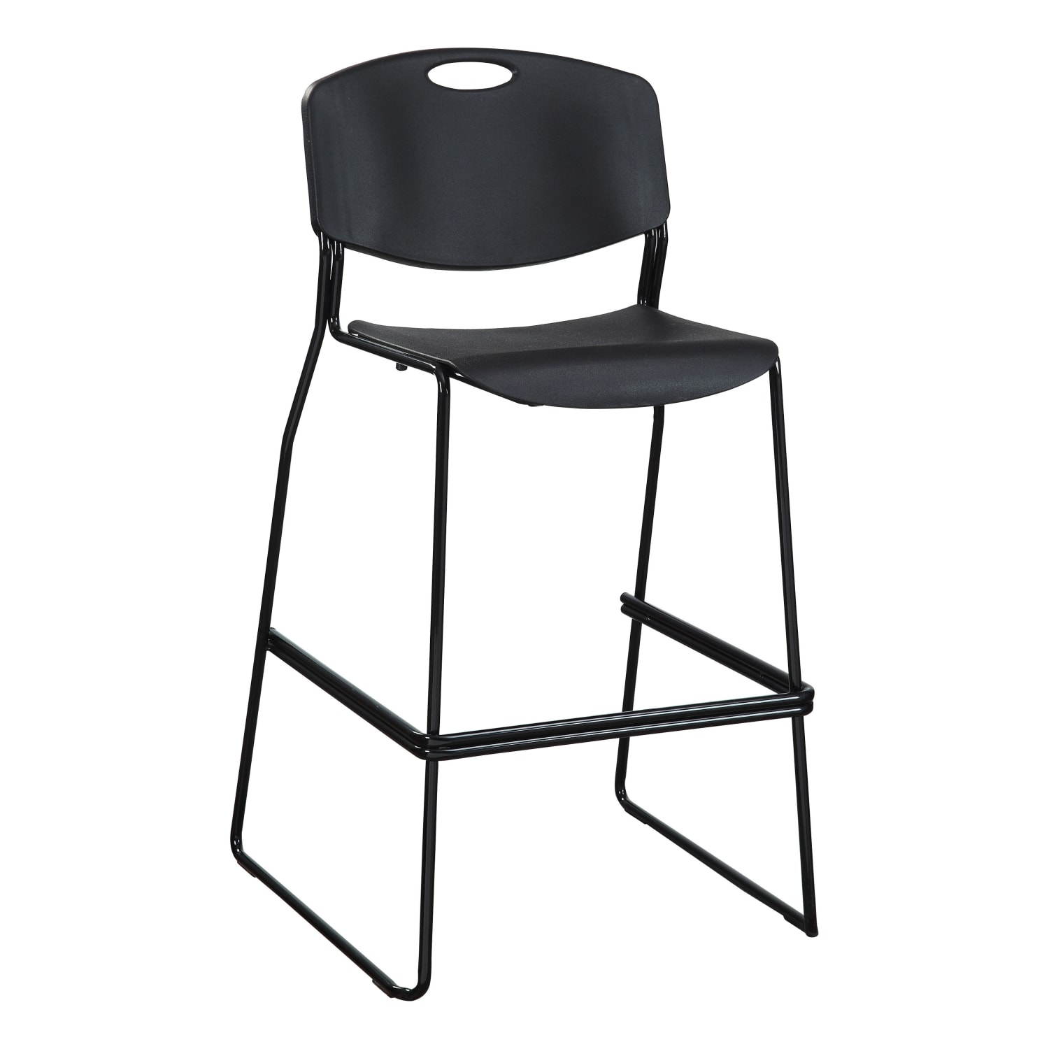Lorell Heavy-Duty Bistro Stack Chairs, Black, Set Of 2