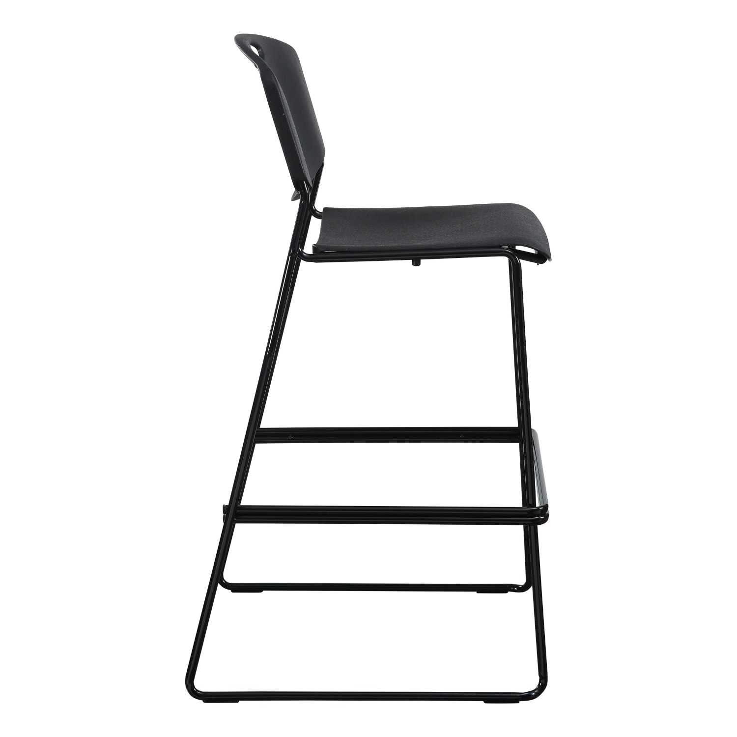 Lorell Heavy-Duty Bistro Stack Chairs, Black, Set Of 2 - Image 4