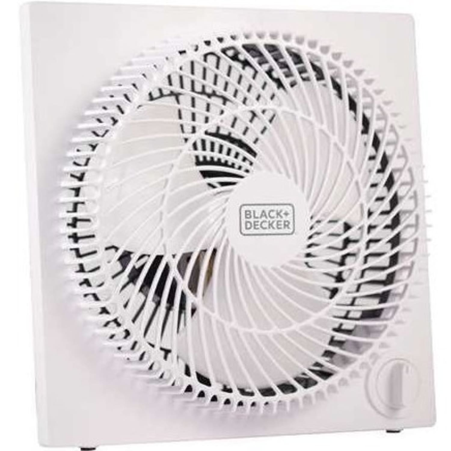 Black+Decker 9 In. Frameless Tabletop Box Fan - 228.6 mm Diameter - 3 Speed - Self-standing - 10.9in Height x 10.9in Width x 4.3in Depth - White - Image 3