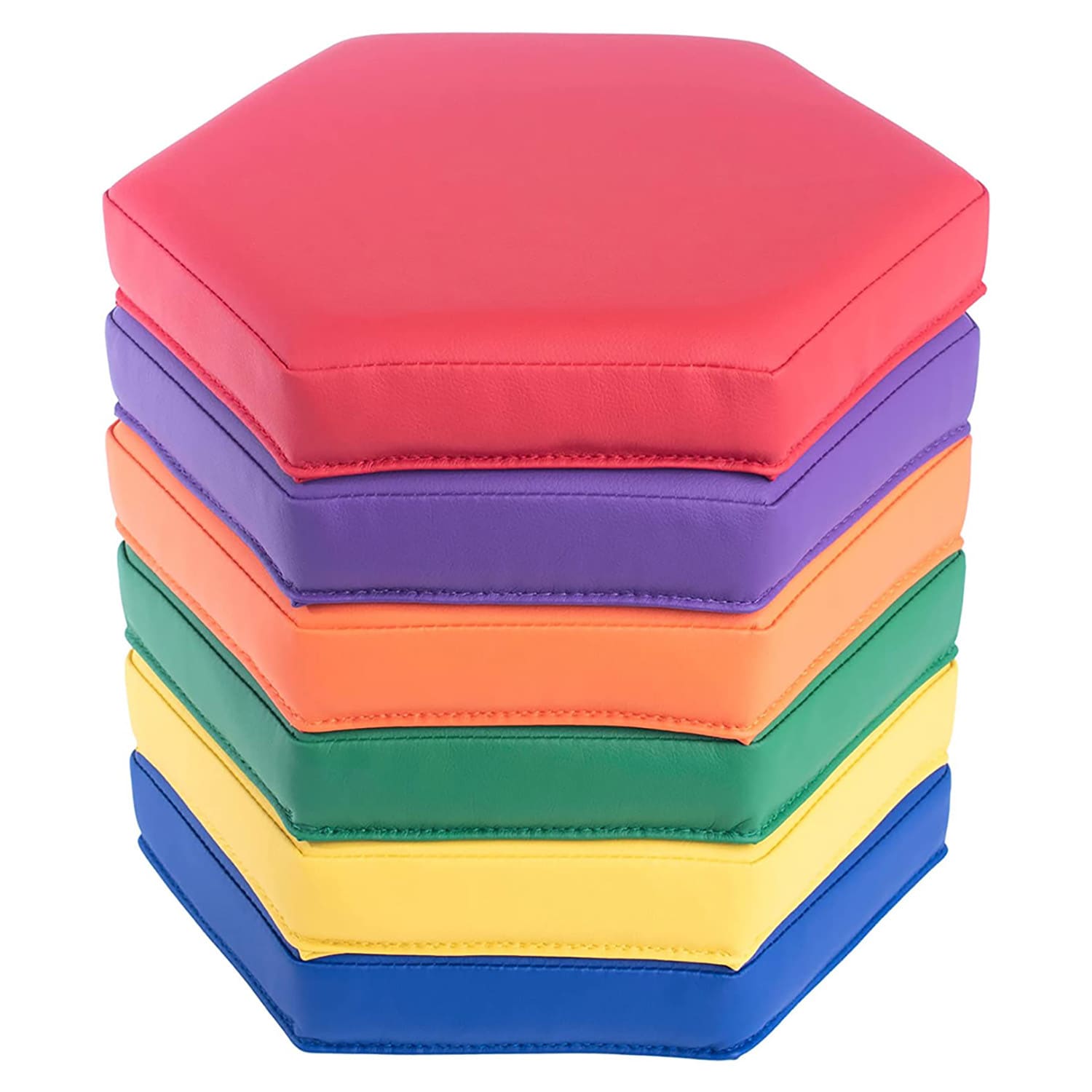 Bintiva Color Coded Vinyl Floor Cushions 13in x 13in x 2in Hexagon Assorted Set Of 6 PopularChairscom Bintiva Color Coded Vinyl Floor Cushions 13in x 13in x 2in Hexagon Assorted Set Of 6 PopularChairscom