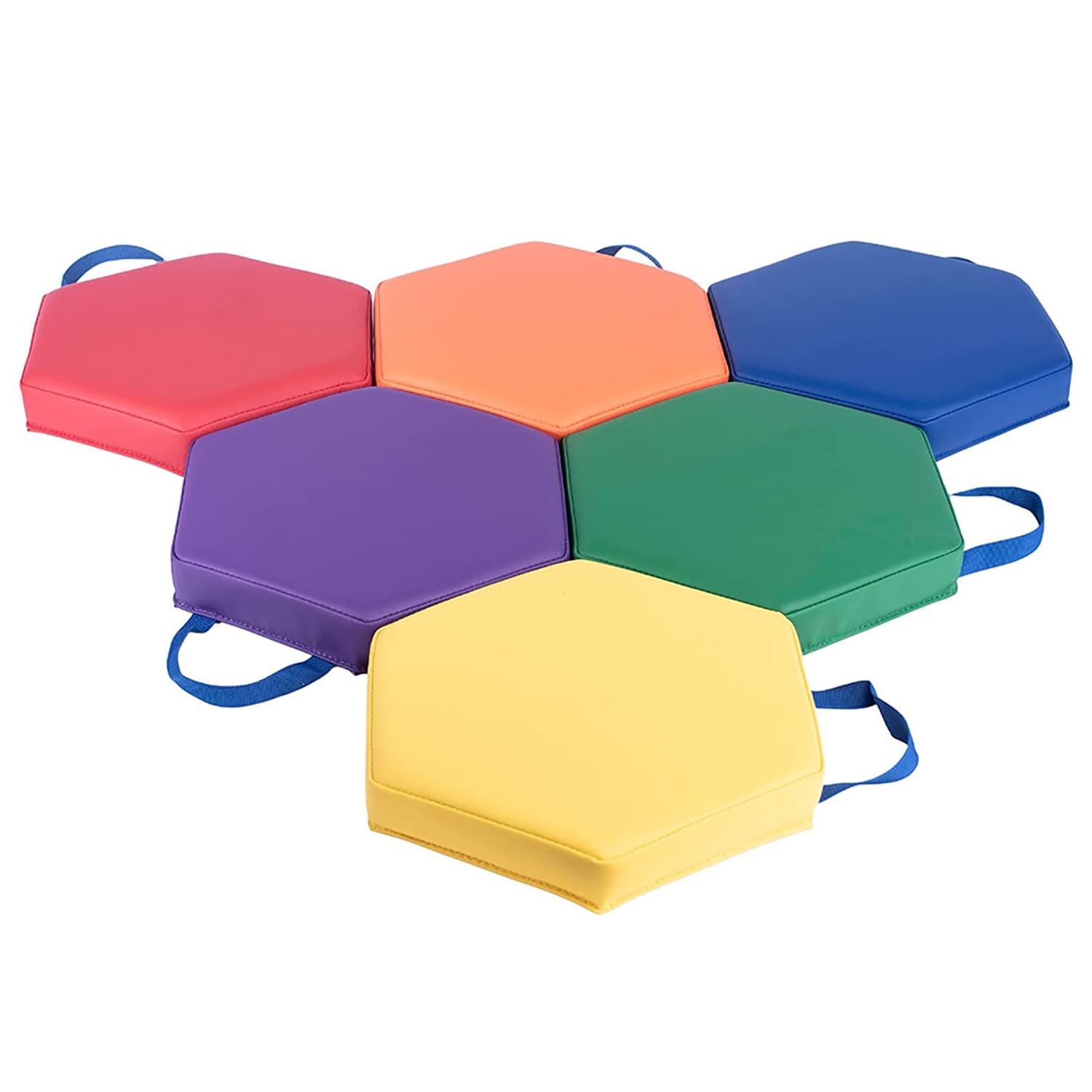 Bintiva Color Coded Vinyl Floor Cushions 13in x 13in x 2in Hexagon Assorted Set Of 6 PopularChairscom Bintiva Color Coded Vinyl Floor Cushions 13in x 13in x 2in Hexagon Assorted Set Of 6 PopularChairscom