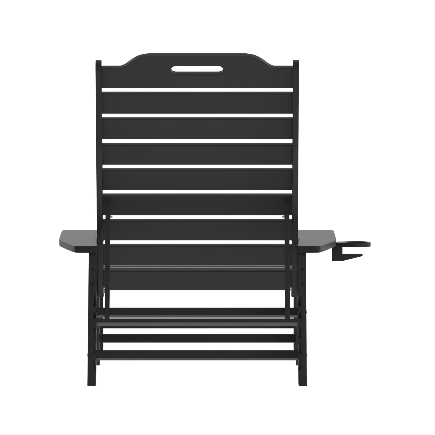 Flash Furniture Monterey All-Weather Adjustable Adirondack Lounge Chair with Cup Holder, Black - Image 9