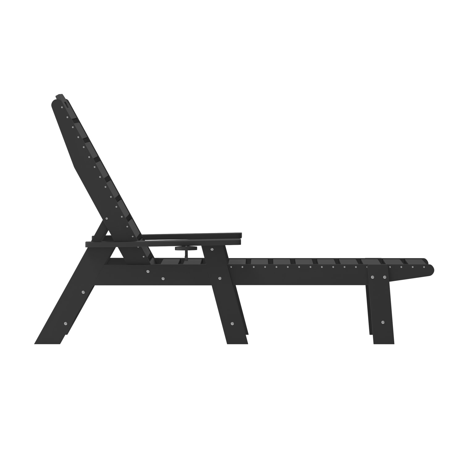 Flash Furniture Monterey All-Weather Adjustable Adirondack Lounge Chair with Cup Holder, Black - Image 11