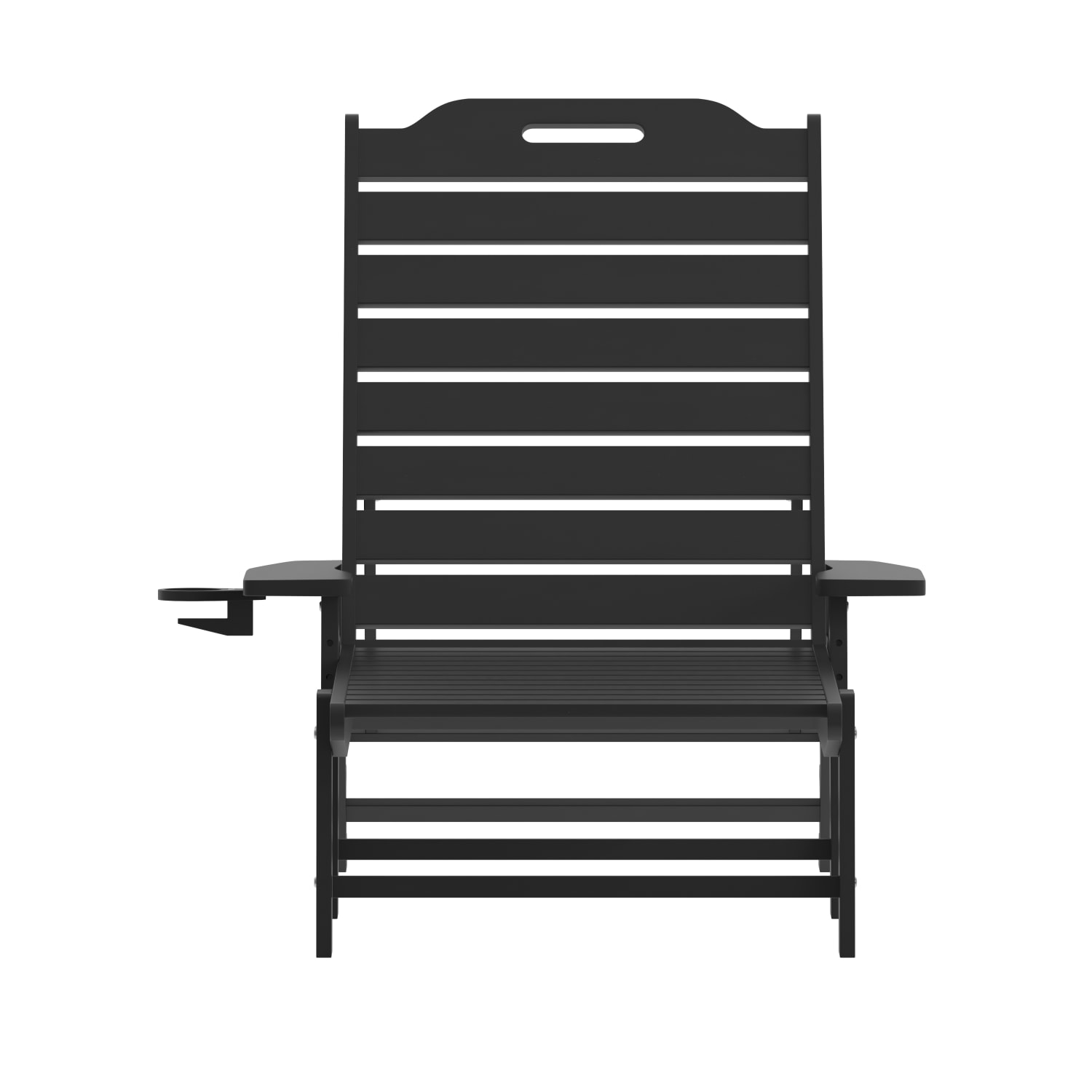 Flash Furniture Monterey All-Weather Adjustable Adirondack Lounge Chair with Cup Holder, Black - Image 12