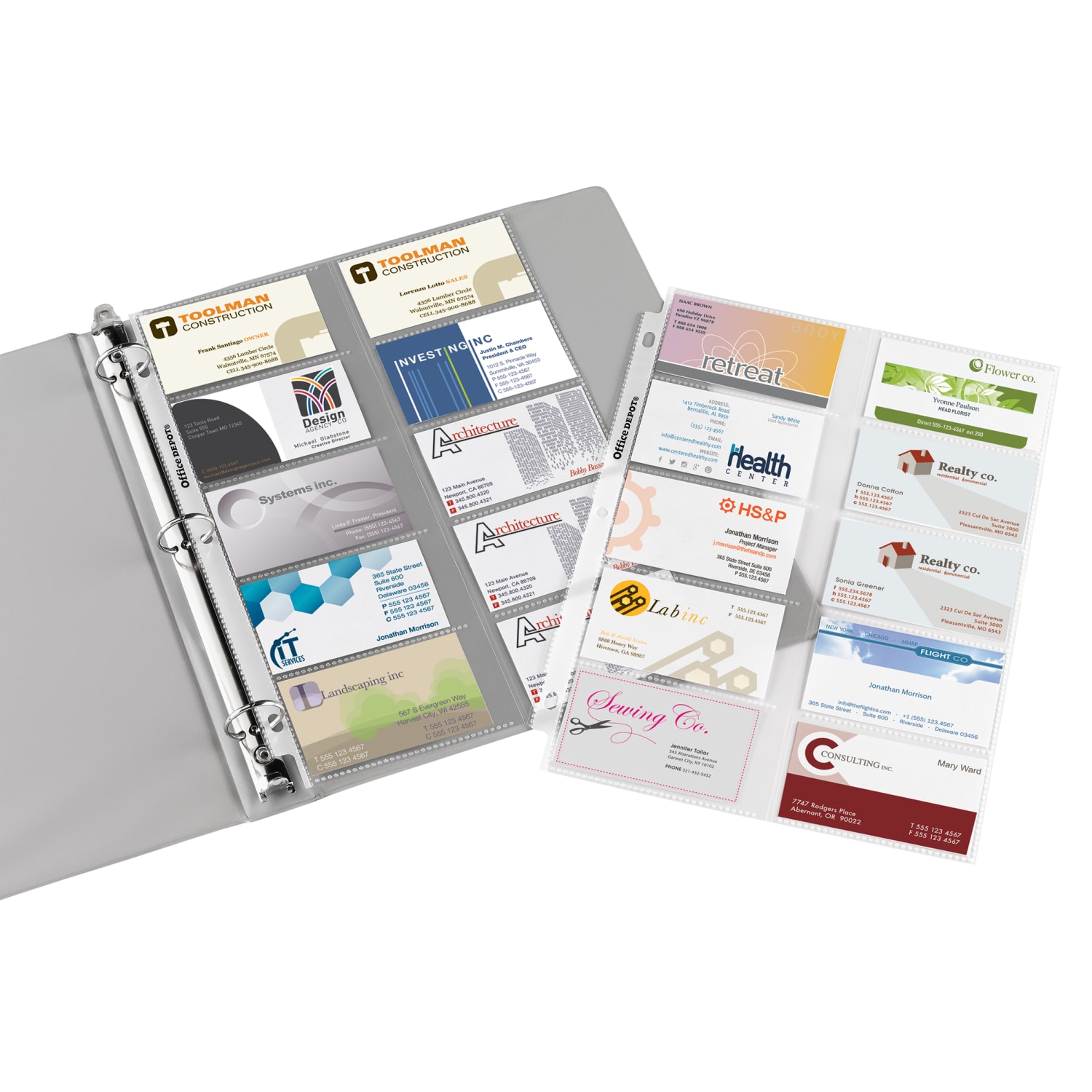 Office Depot Brand Business Card Binder Pages, 8-1/2in x 11in, Clear, Pack Of 25 - Image 3