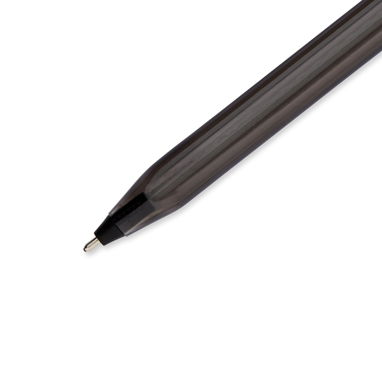 Paper Mate InkJoy 100 Stick Pens, Medium Point, 1.0 mm, Translucent Black Barrels, Black Ink, Pack Of 12 Pens - Image 4