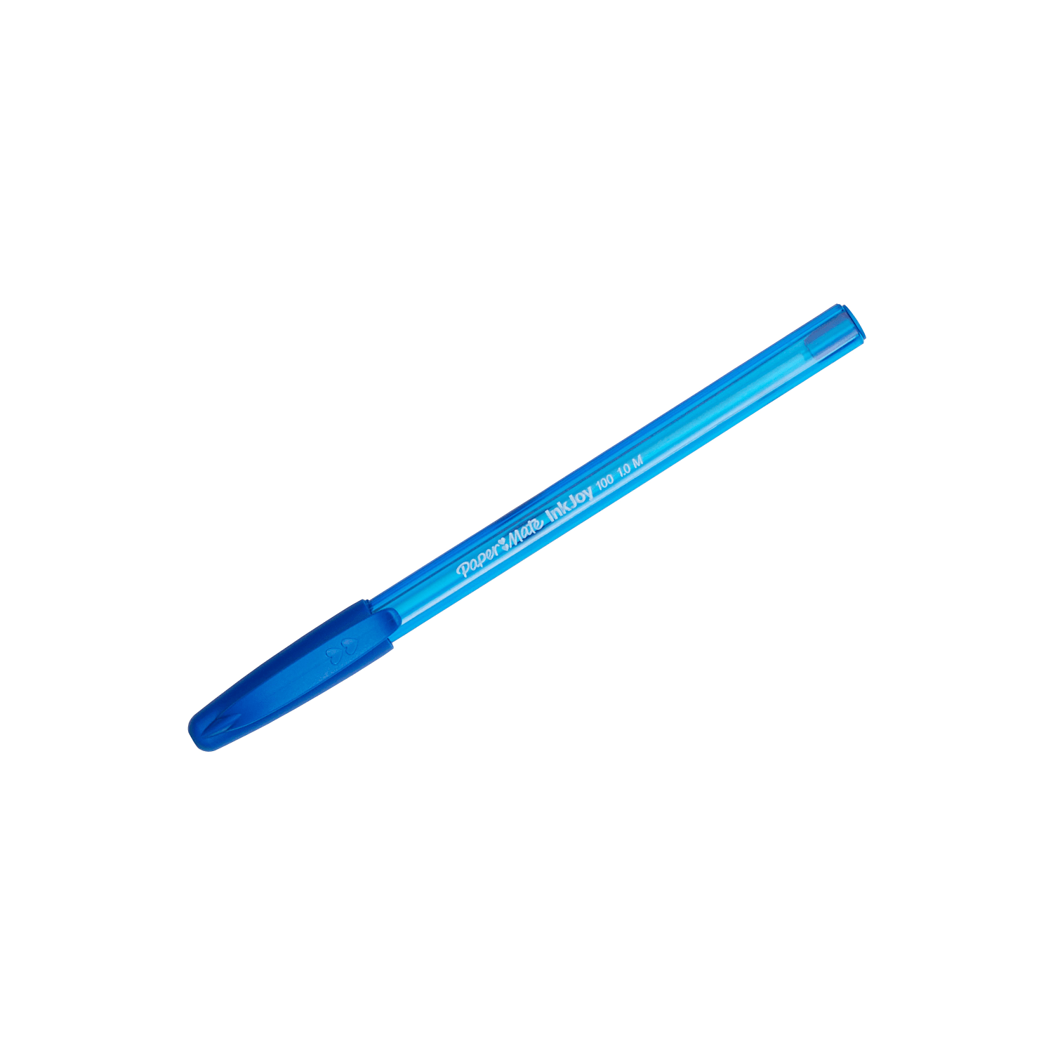 Paper Mate InkJoy 100 Stick Pens, Medium Point, 1.0 mm, Translucent Blue Barrels, Blue Ink, Pack Of 12 Pens - Image 3