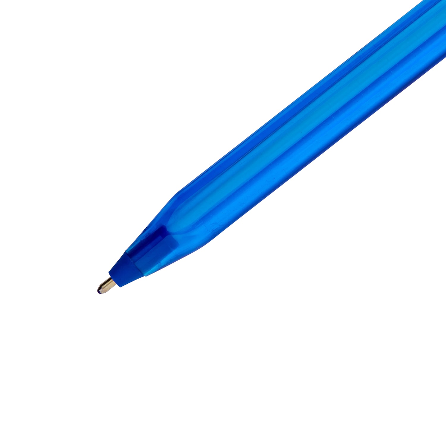 Paper Mate InkJoy 100 Stick Pens, Medium Point, 1.0 mm, Translucent Blue Barrels, Blue Ink, Pack Of 12 Pens - Image 4