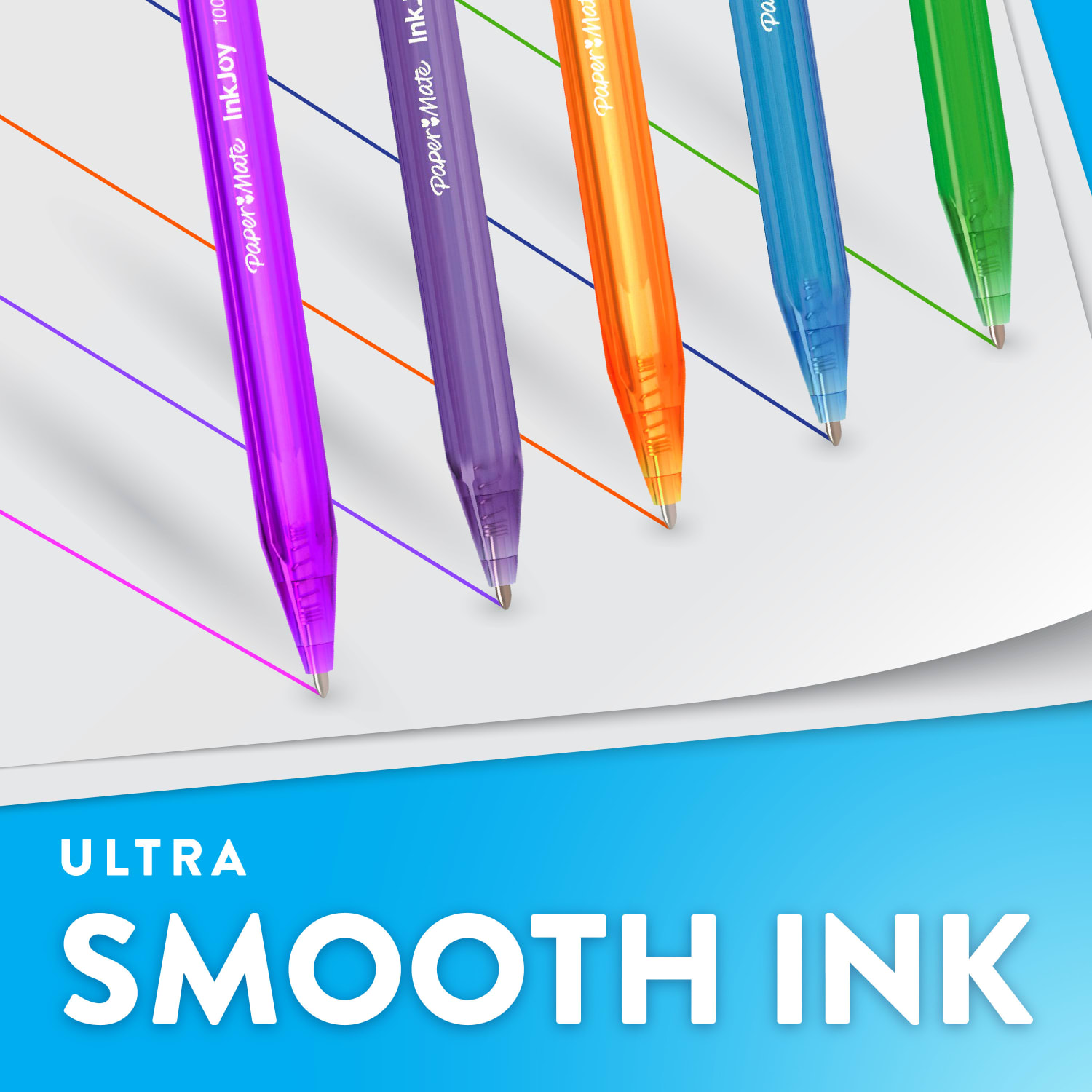 Paper Mate InkJoy 100 RT Pens, Medium Point, 1.0 mm, Translucent Black Barrels, Black Ink, Pack Of 12 - Image 3