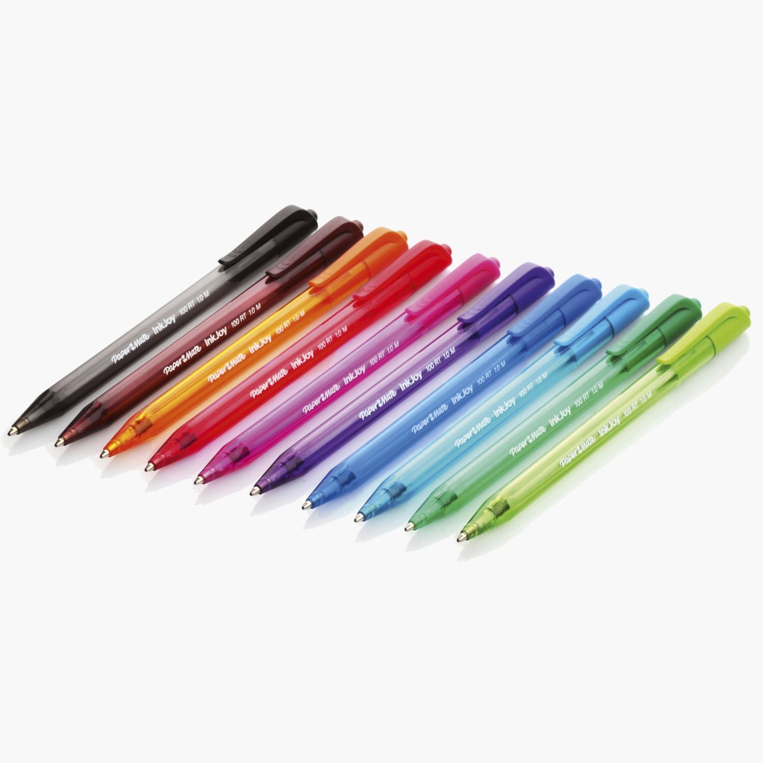 Paper Mate InkJoy 100 RT Pens, Medium Point, 1.0 mm, Translucent Red Barrels, Red Ink, Pack Of 12 - Image 5
