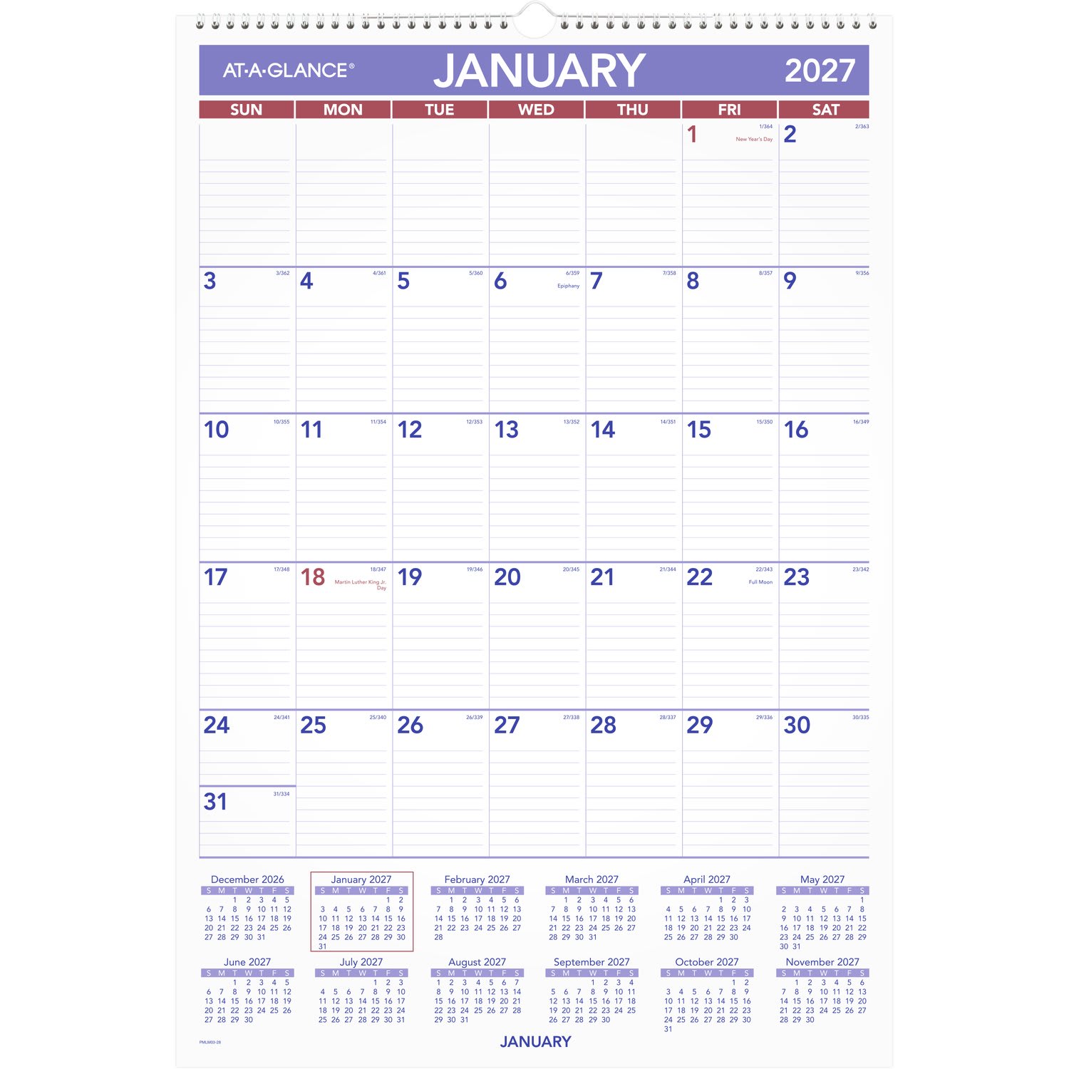 AT-A-GLANCE 2027 Erasable Monthly Wall Calendar, Large, 15 1/2in x 22 3/4in - Image 6