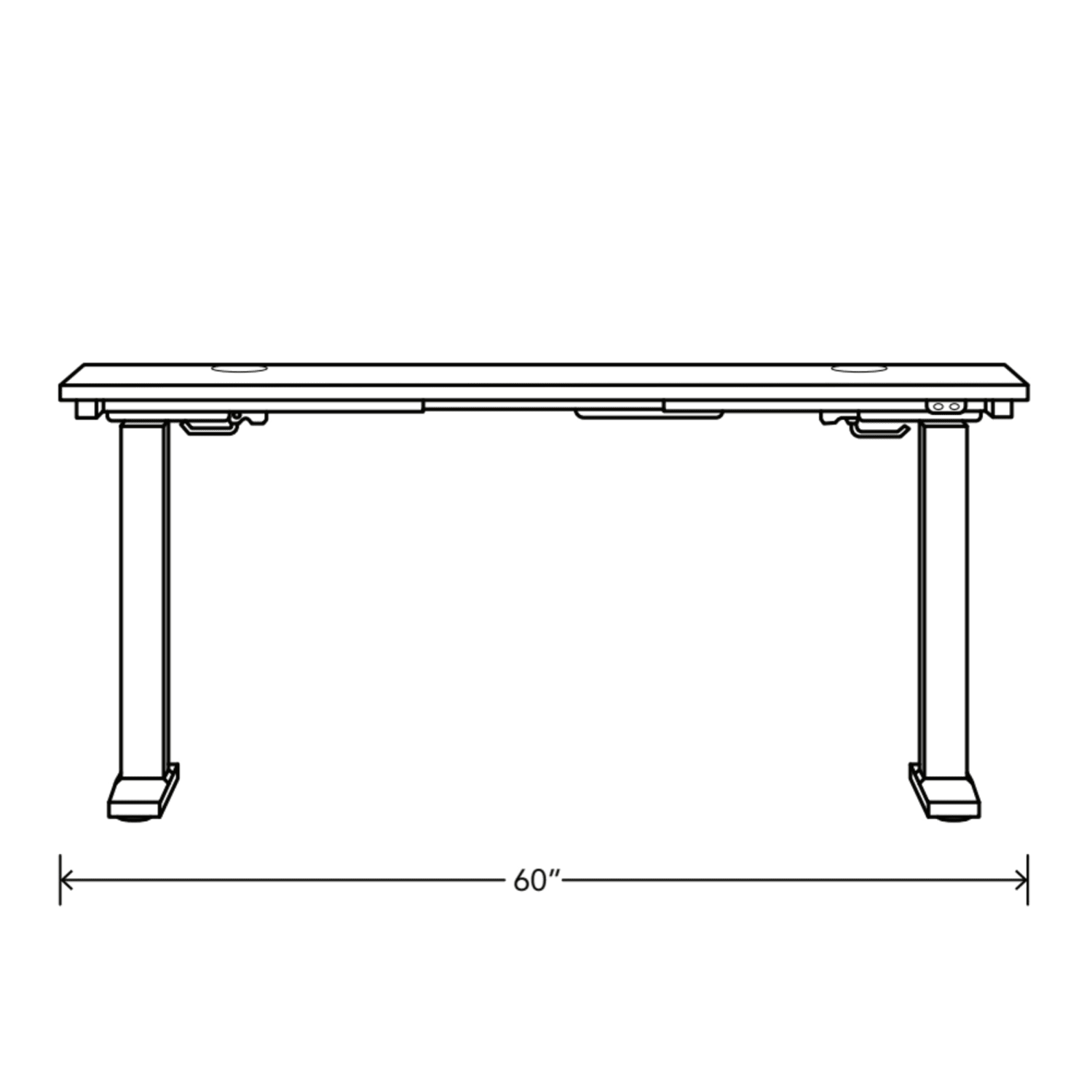 HON Mod 60inW Height-Adjustable Desk, Desert Oak/Silver - Image 3