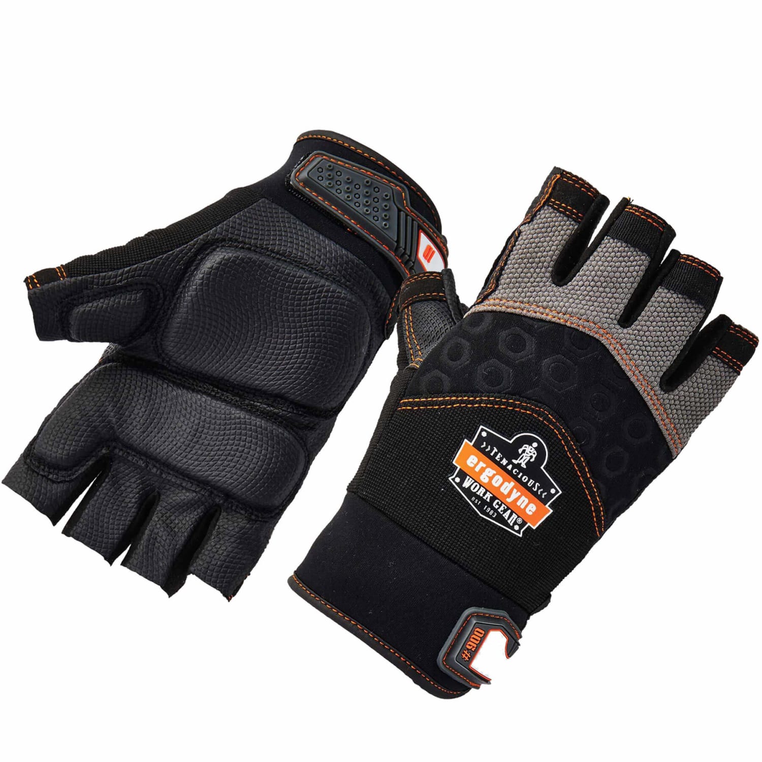 Ergodyne ProFlex 900 Half-Finger Impact Gloves, XX-Large, Black - Image 4