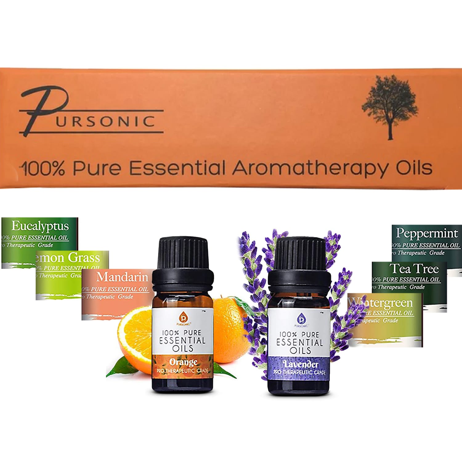 Pursonic Aroma Therapy Essential Oils, Assorted Scents, 10 mL/.34 oz, Pack Of 8 Oils - Image 5