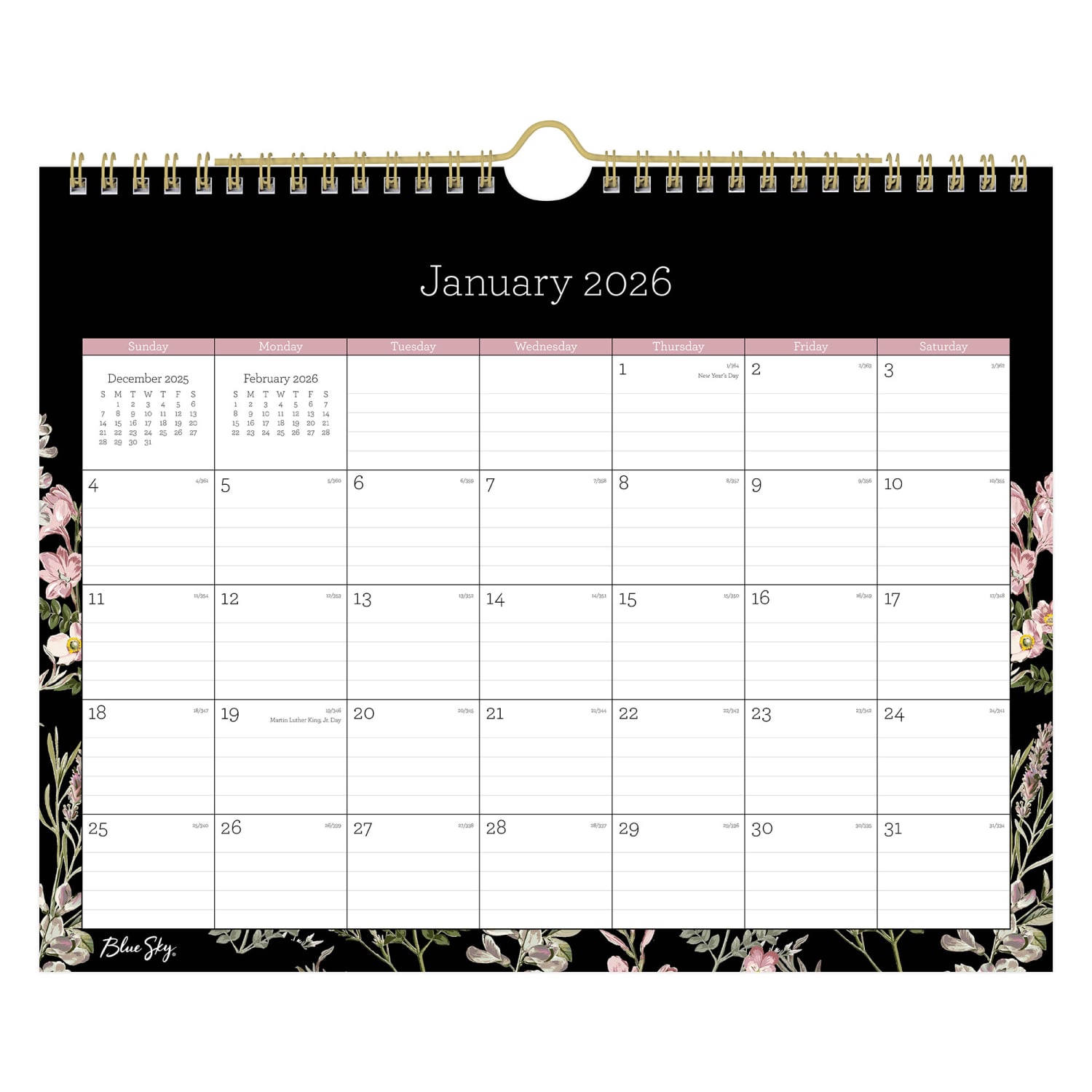 2026 Blue Sky Monthly Wall Calendar, 11in x 8-3/4in, Nevaeh, January To December, 139941