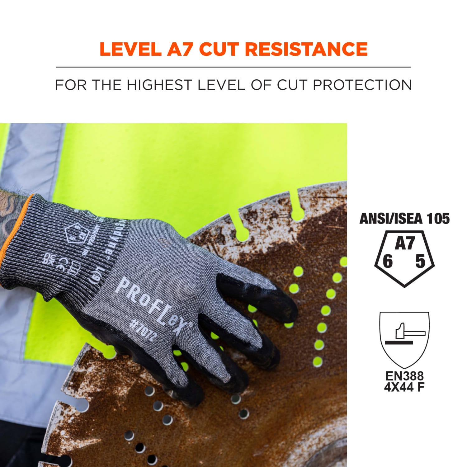 Ergodyne Proflex 7072-12PR Nitrile-Coated Cut-Resistant Gloves, Gray, Large, Set Of 12 Pairs - Image 4