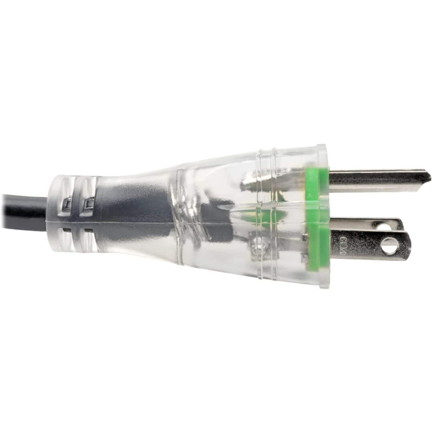 Eaton Tripp Lite Series Hospital-Grade Power Cord, NEMA 5-15P to C13 - Green Dot, 13A, 125V, 16 AWG, 10 ft. (3.05 m), Clear Plugs - Power cable - power IEC 60320 C13 to NEMA 5-15P (M) - AC 110 V - 13 A - 10 ft - molded - black - Image 4