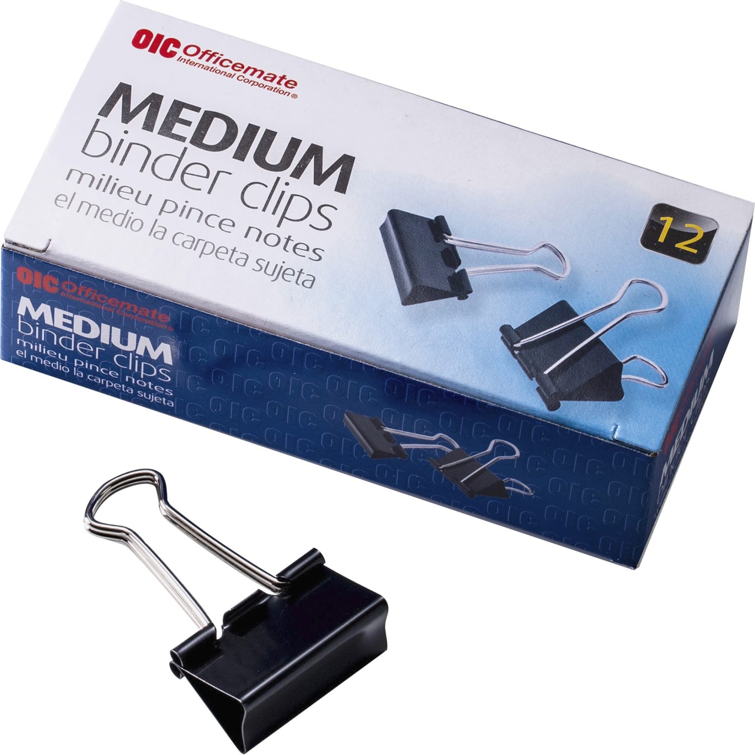 OIC Binder Clips, Medium, 1 1/4in, Black, Box Of 12 - Image 3