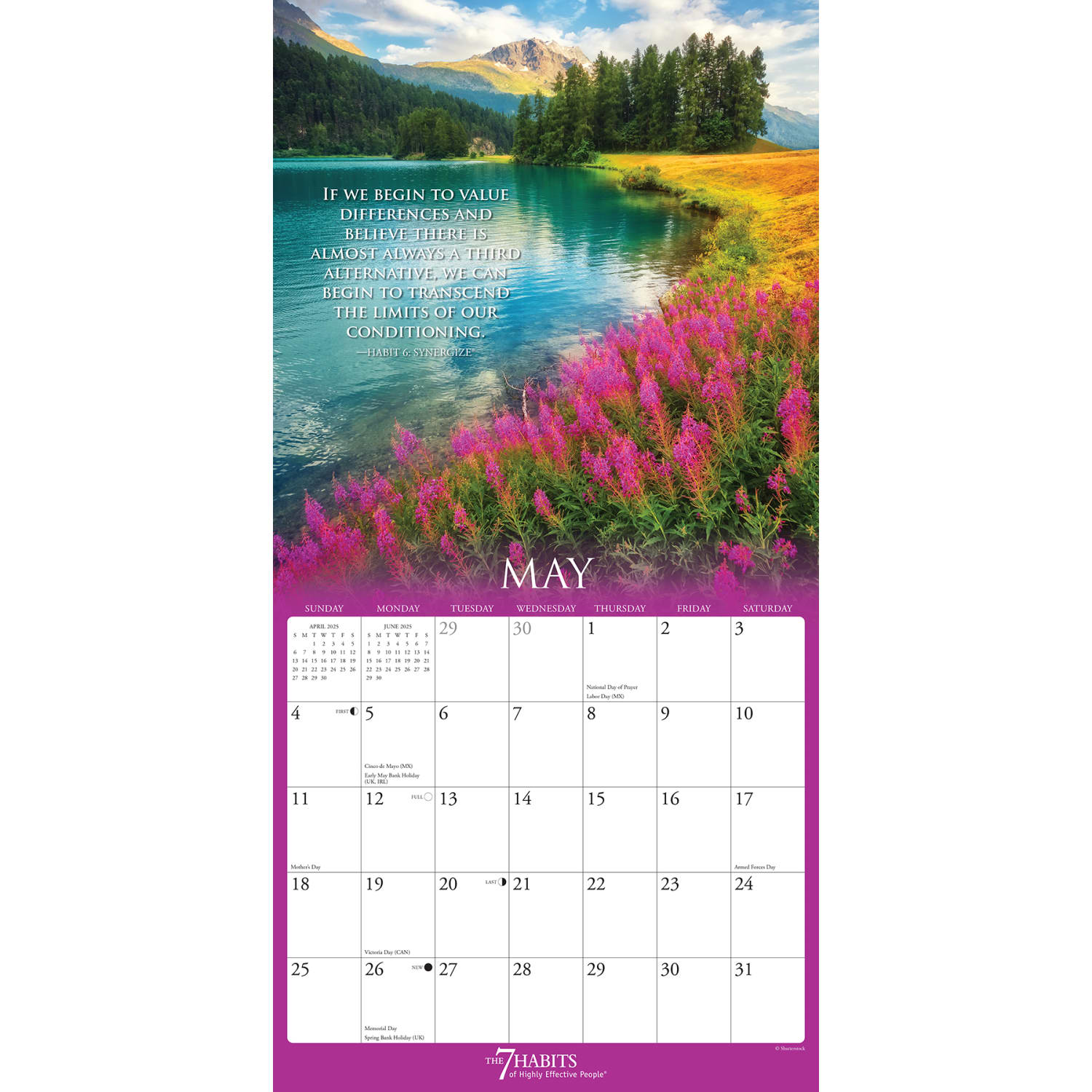 2025 Willow Creek Press Inspirational Monthly Wall Calendar, 12in x 12in, 7 Habits of Highly Effective People, January To December, 41154 - Image 3