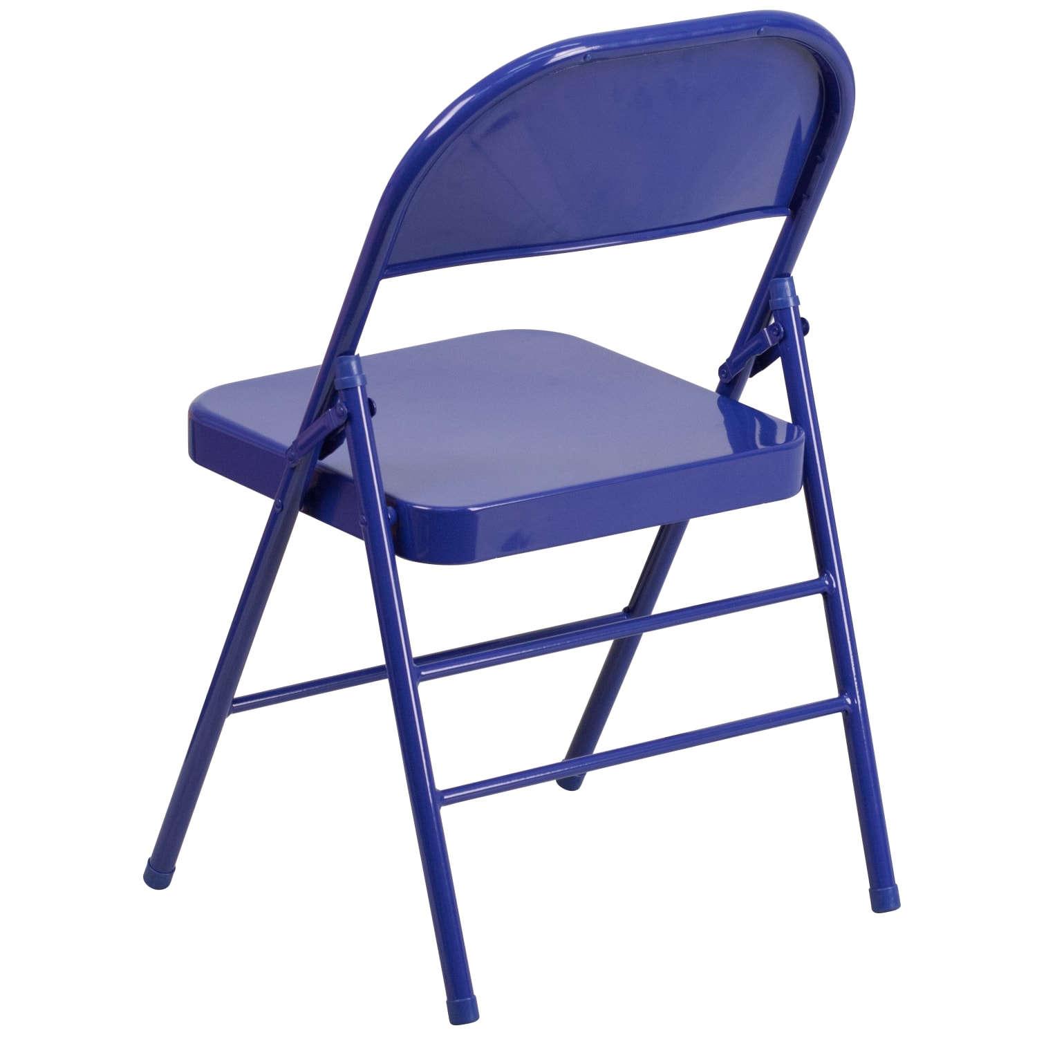 Flash Furniture HERCULES COLORBURST Series Triple Braced  Double Hinged Metal Folding Chairs Cobalt Blue Pack Of 2 Chairs PopularChairscom