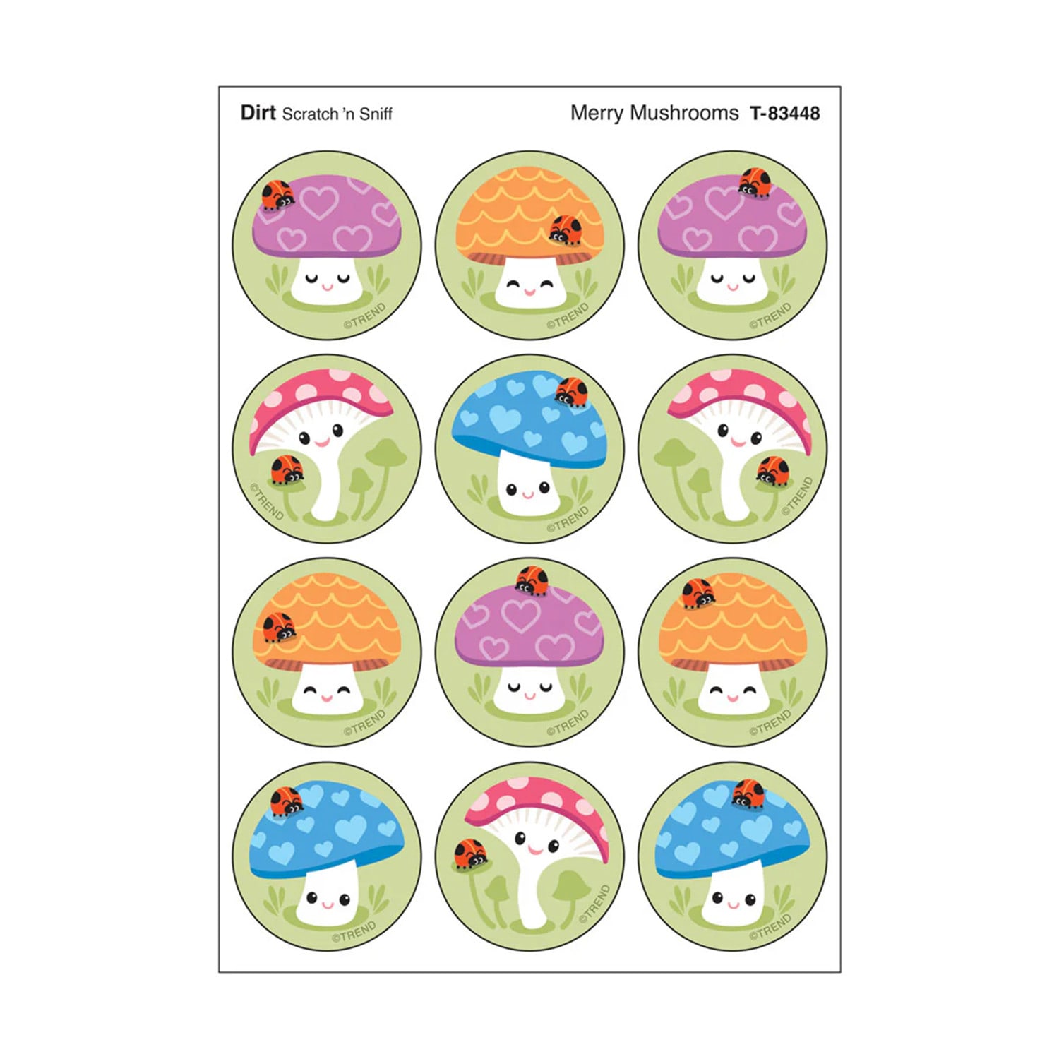TREND Stinky Stickers, Merry Mushrooms, Dirt scent, 48 Per Pack, Set Of 6 Packs - Image 3
