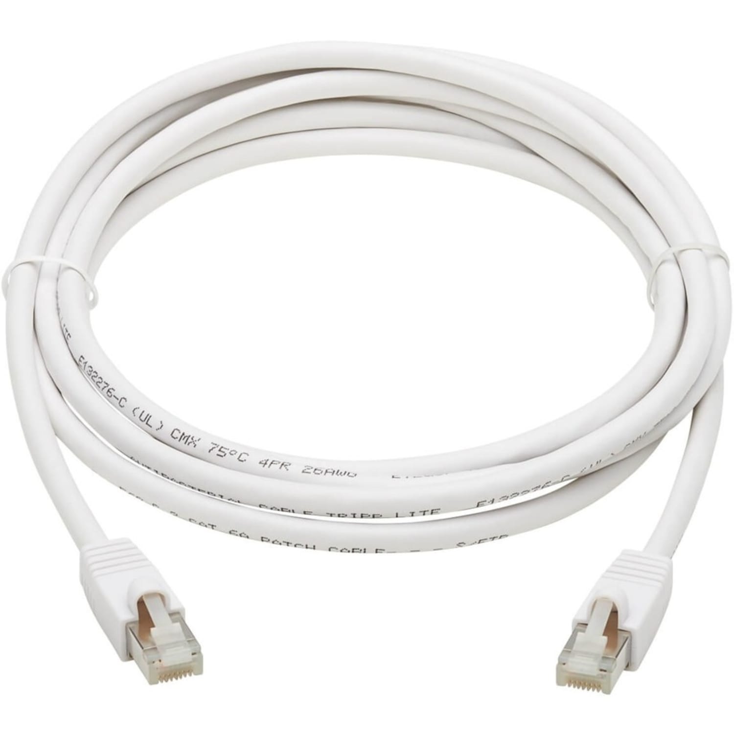 Tripp Lite N262AB-010-WH Cat.6A S/FTP Network Cable  - 10 Gbit/s - Shielding - Gold Plated Contact - CMX - 26 AWG - White - Image 4