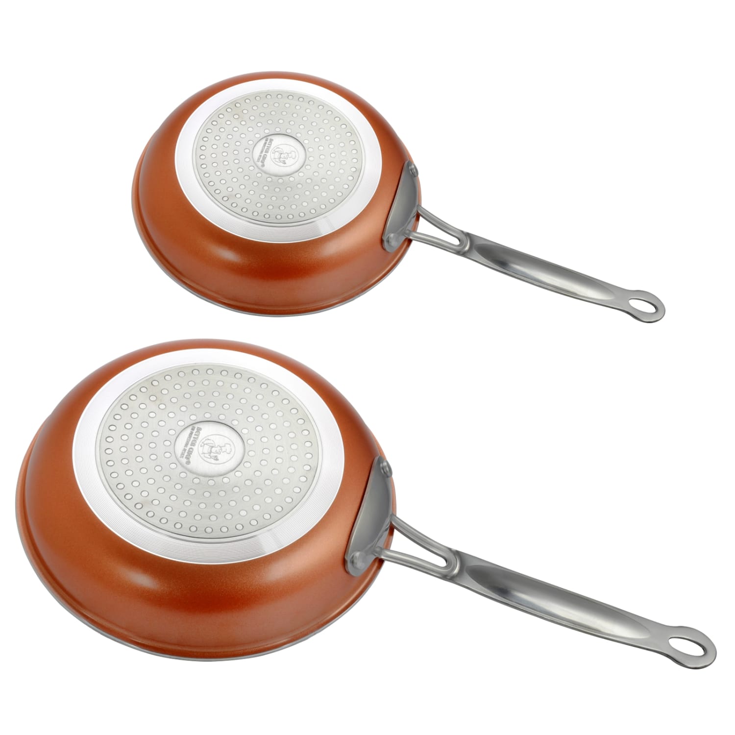 Better Chef Ceramic-Coated Non-Stick Fry Pans, Copper, Set Of 2 Pans - Image 3