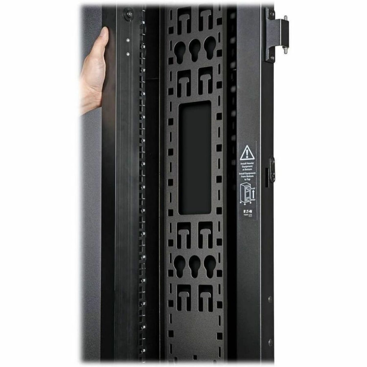 Tripp Lite by Eaton 45U Rack Enclosure Server Cabinet Vertical Cable Management Bars - Cable Strain Relief Bar - Black - 2 - 45U Rack Height - Image 5