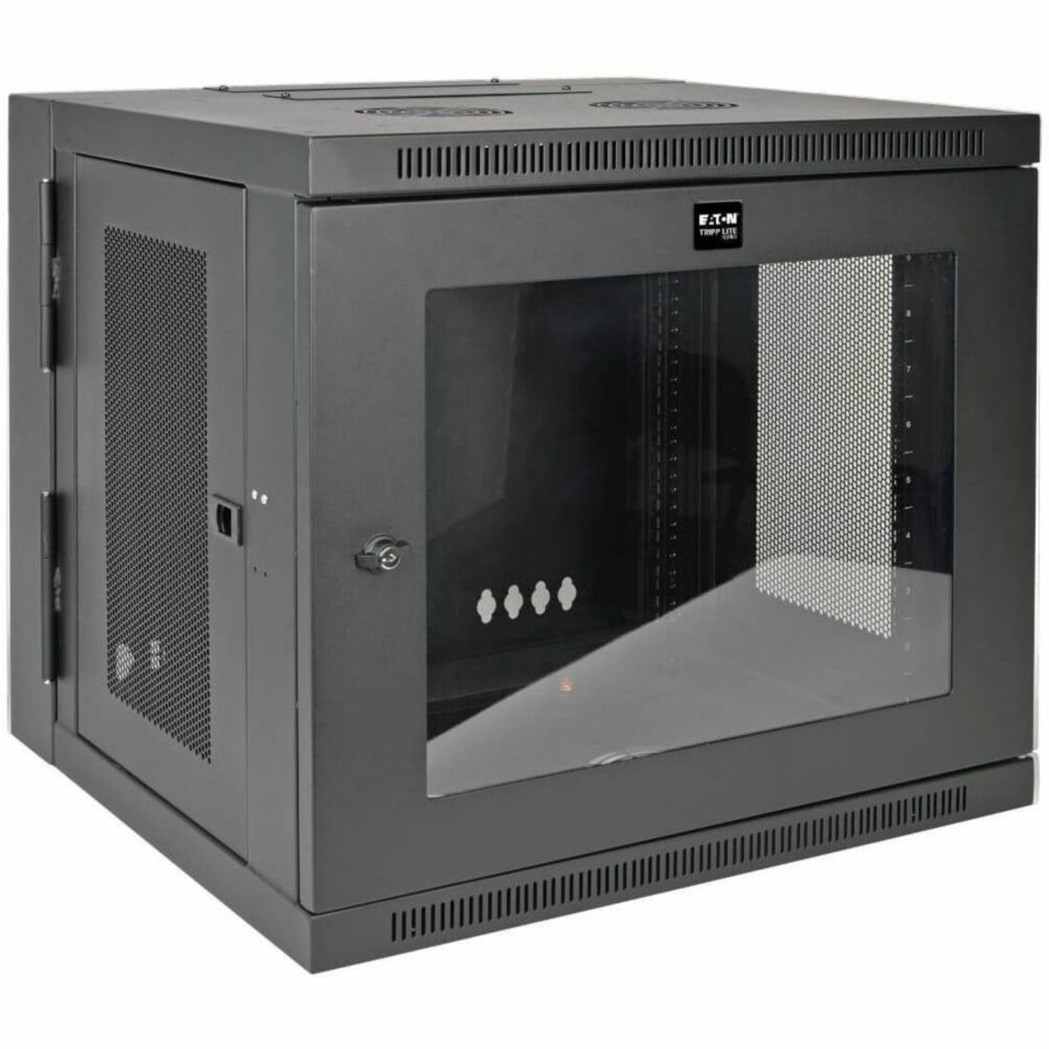 Tripp Lite SmartRack 10U Low-Profile Switch-Depth Wall-Mount Small Rack Enclosure Clear Acrylic Window Hinged Back -  - SRW10USG