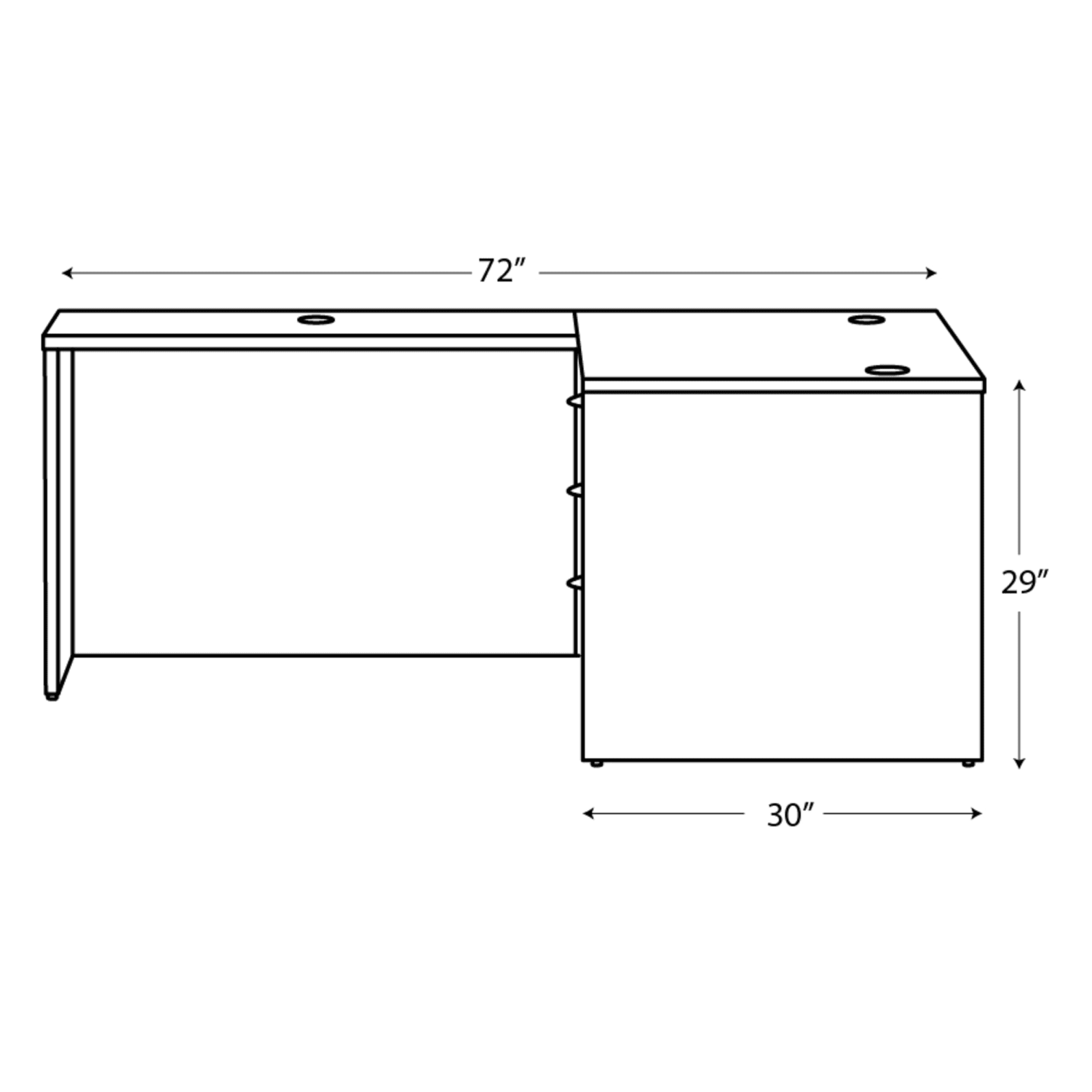 HON Mod 60inW L-Station Computer Desk, Desert Oak - Image 3