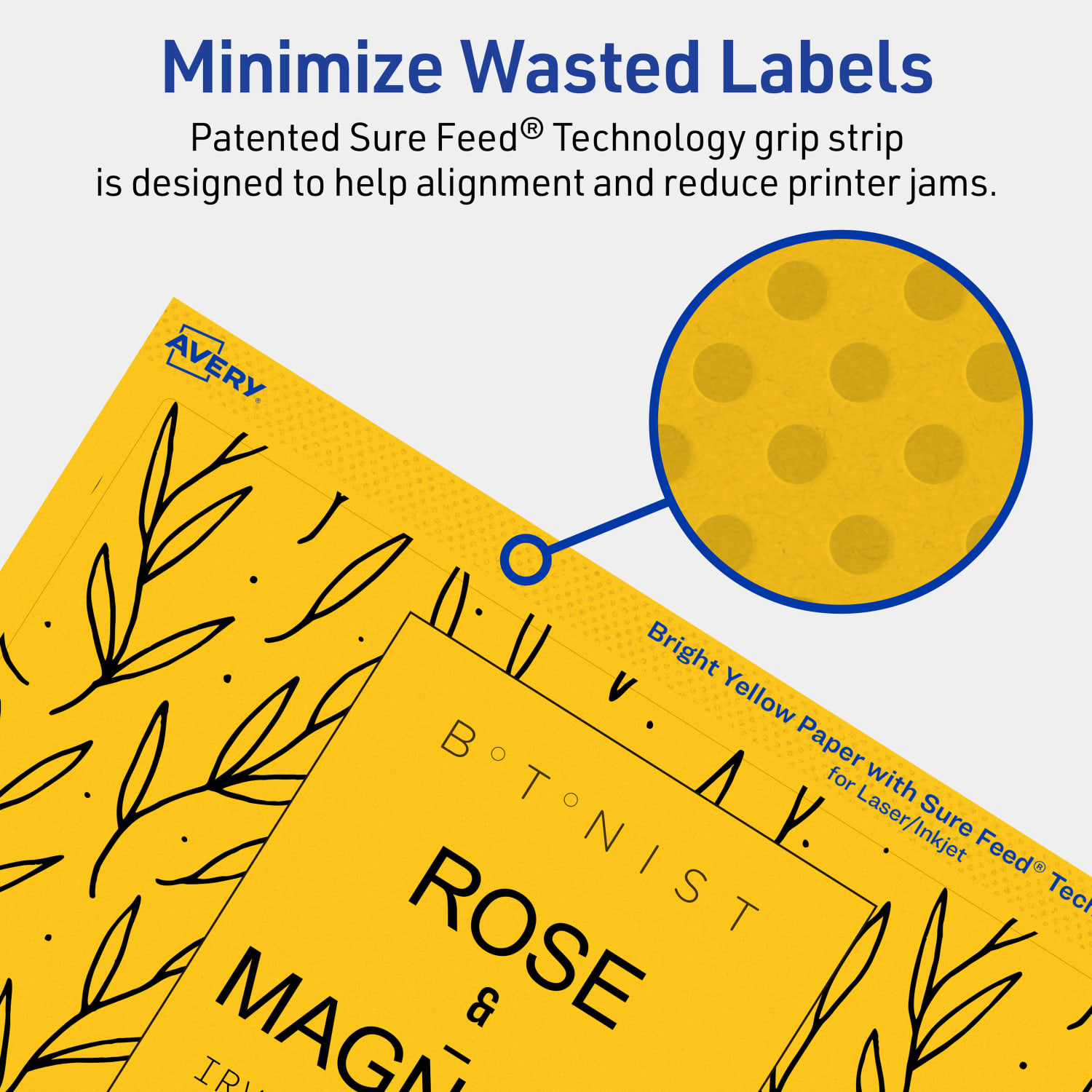 Avery Print-To-The-Edge Labels With Sure Feed Technology And Easy Peel, 94255-BYP40, Rectangle, 4-3/4in x 7-3/4in, Matte Bright Yellow, Pack of 80 - Image 5