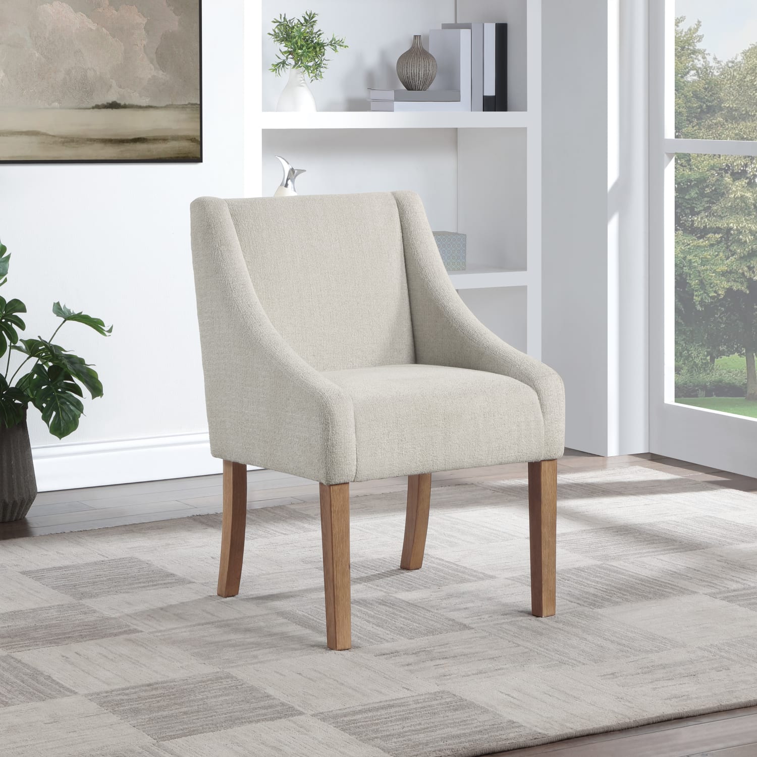 Office Star Monarch Fabric Dining Chair, Cream - Image 4
