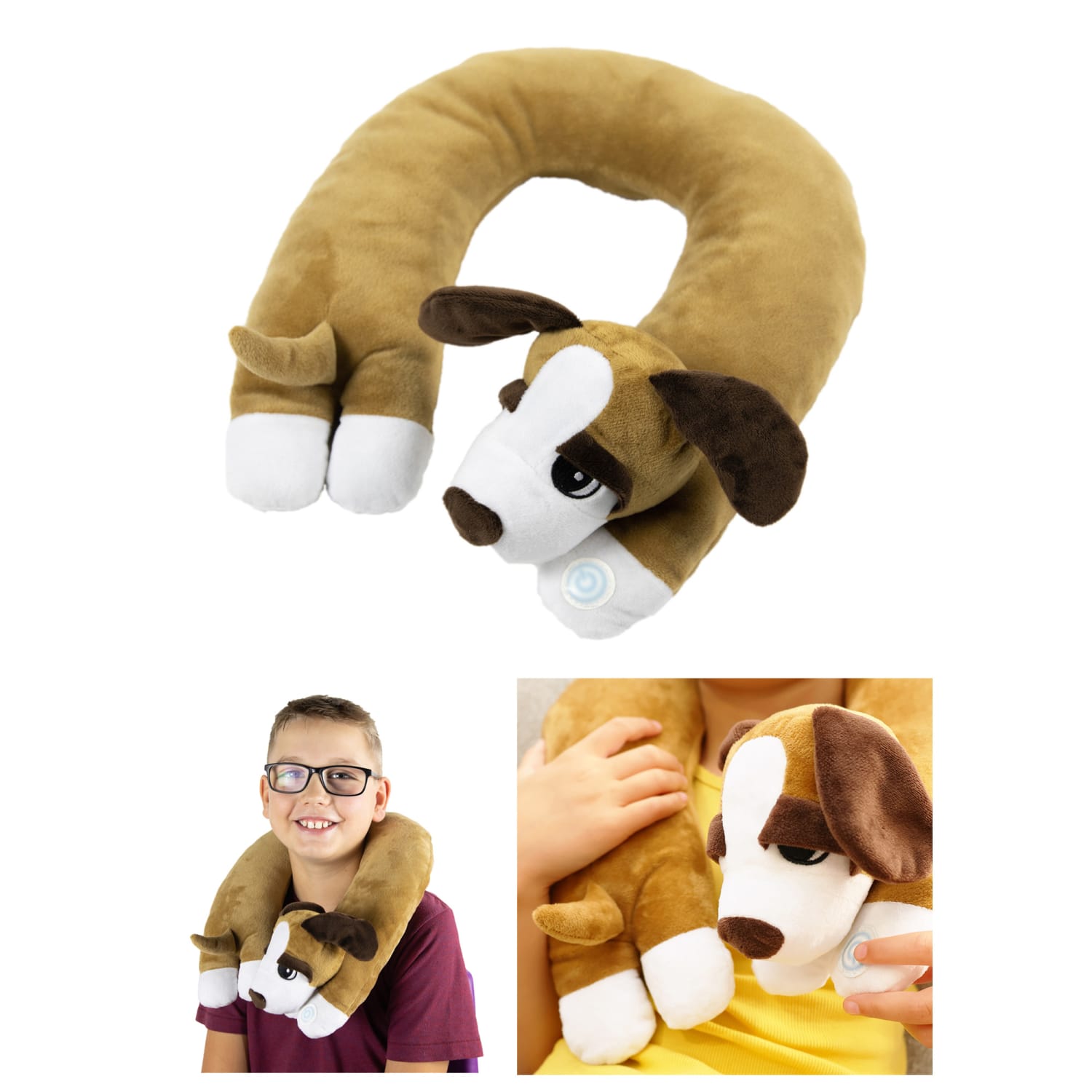 Bouncyband Sensory Vibrating Neck Pillow, 6inH x 12inW x 16inL, Puppy - Image 3