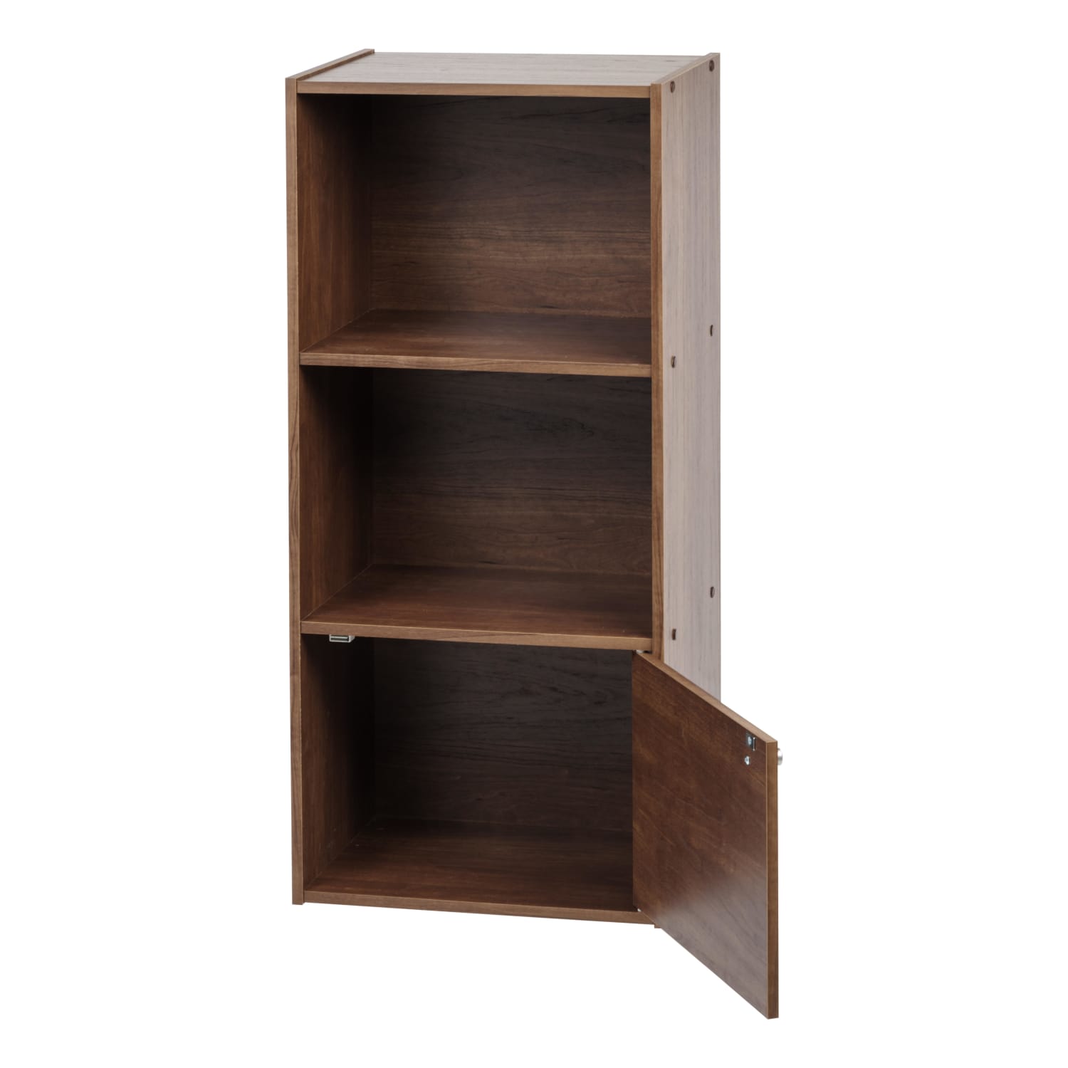 IRIS 35inH 3-Tier Storage-Shelf With Door, Brown - Image 3