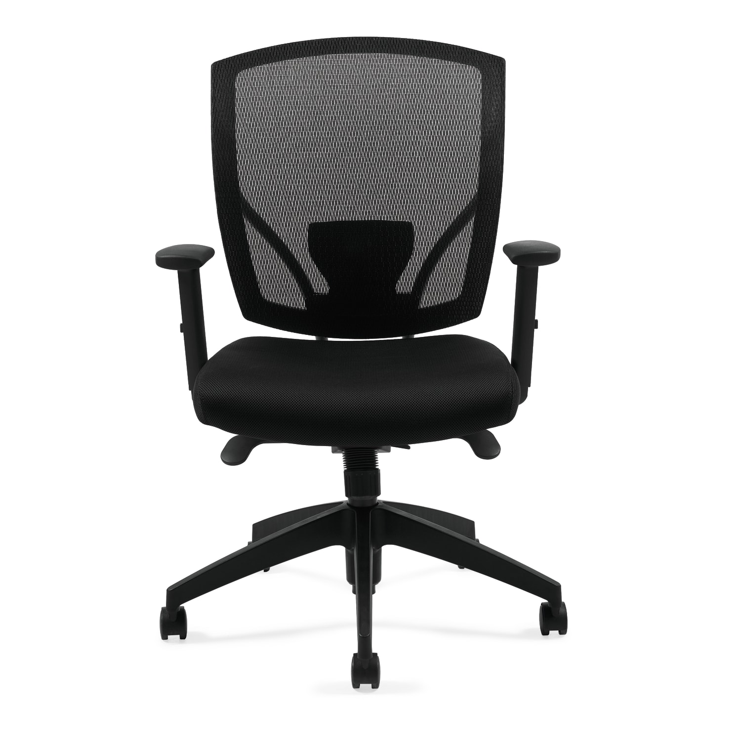 Offices To Go Mid-Back Chair, Mesh Back, 39 1/2inH x 27inW x 26inD, Black - Image 3