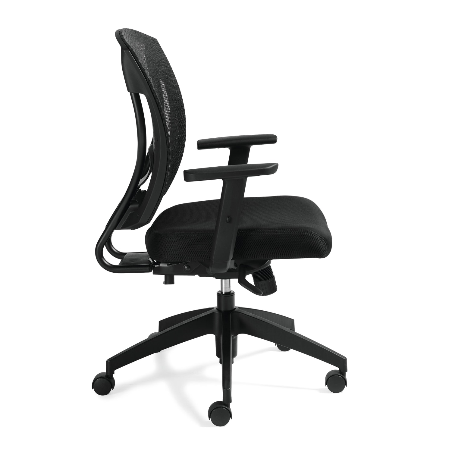 Offices To Go Mid-Back Chair, Mesh Back, 39 1/2inH x 27inW x 26inD, Black - Image 4