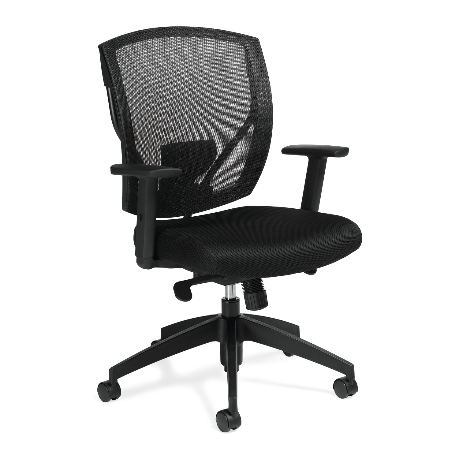 Offices To Go Mid Back Chair Mesh Back 39 12inH x 27inW x 26inD Black PopularChairscom